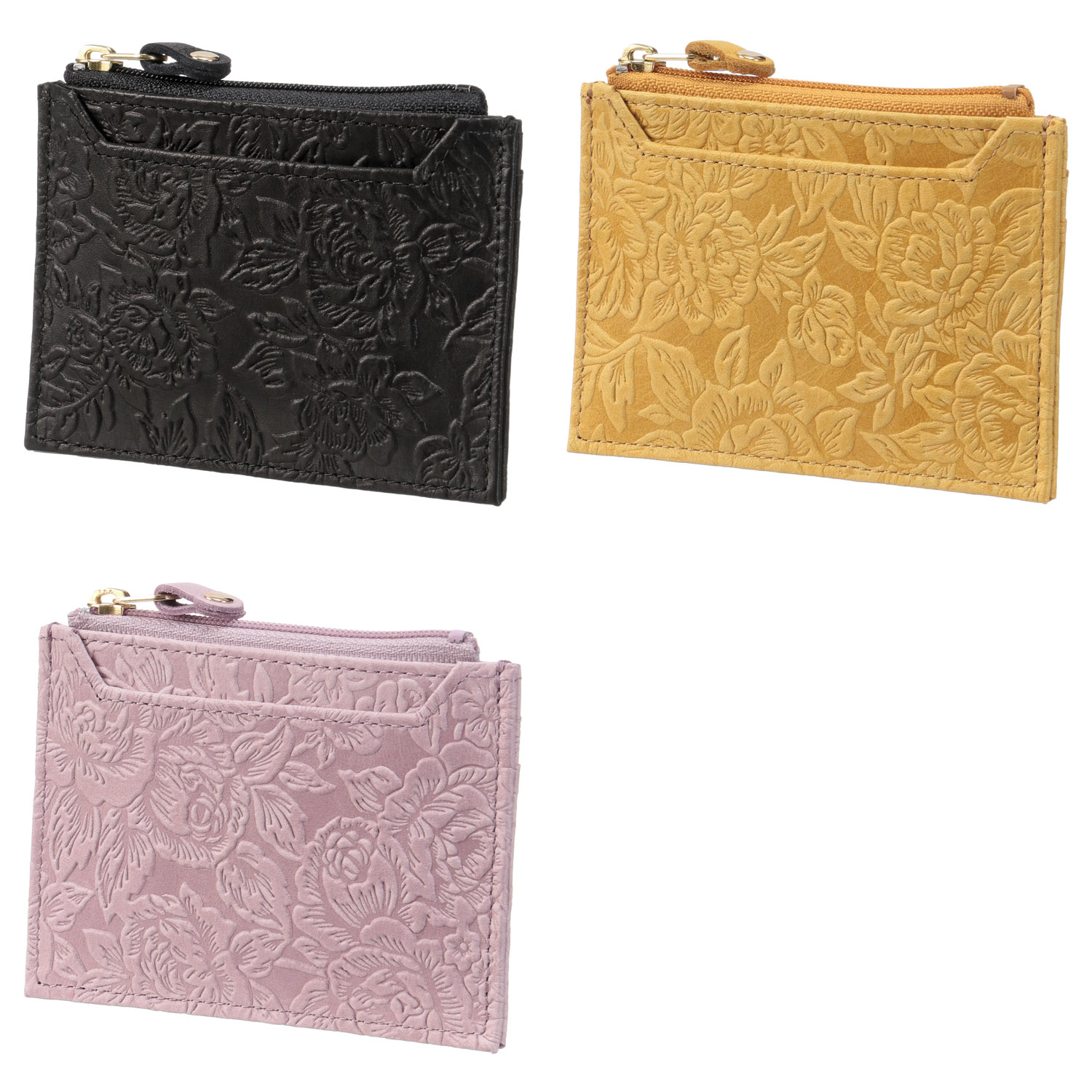 【日本製】 素押し薔薇コンパクト財布 - 画像1