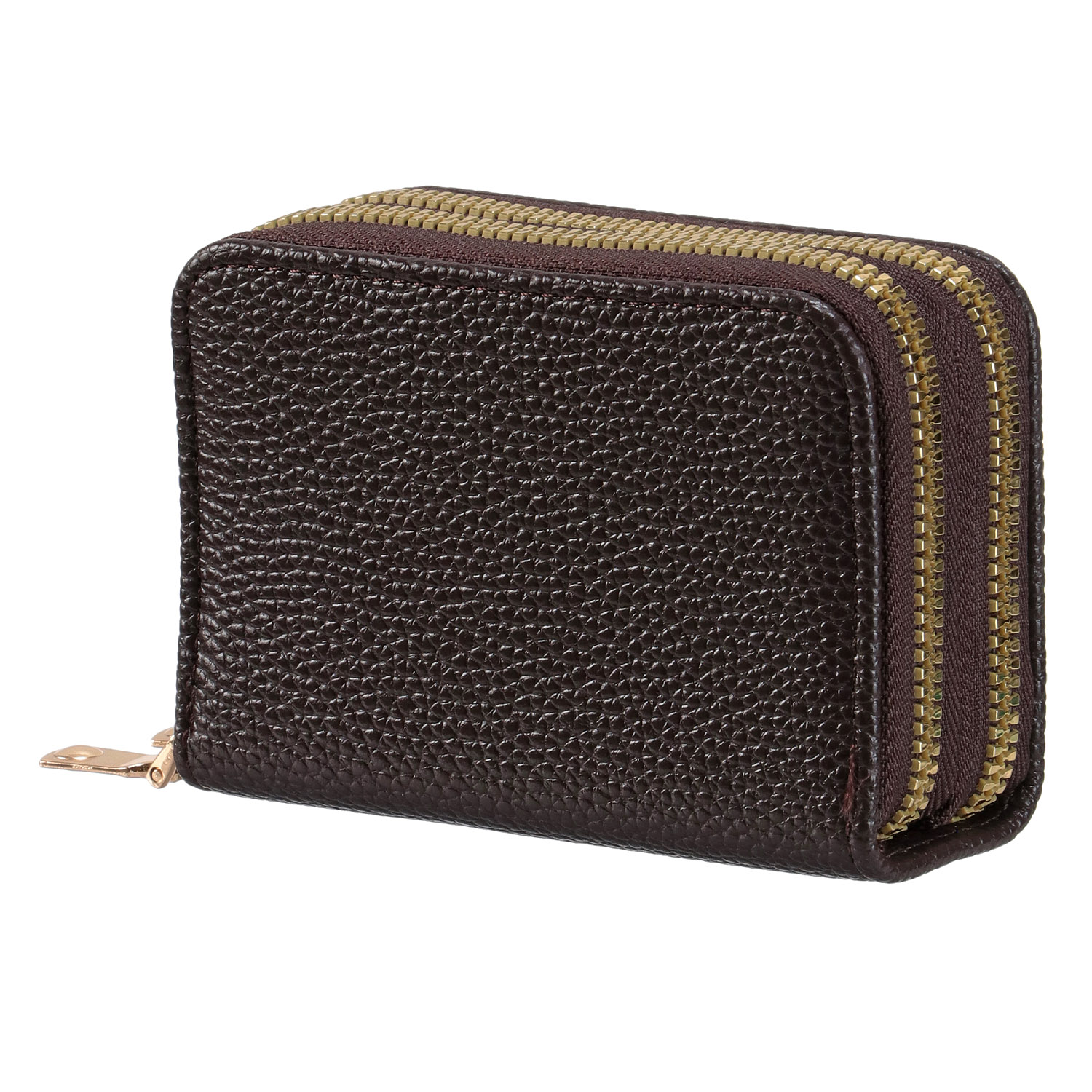 ダブルファスナー式 無地カード入れ