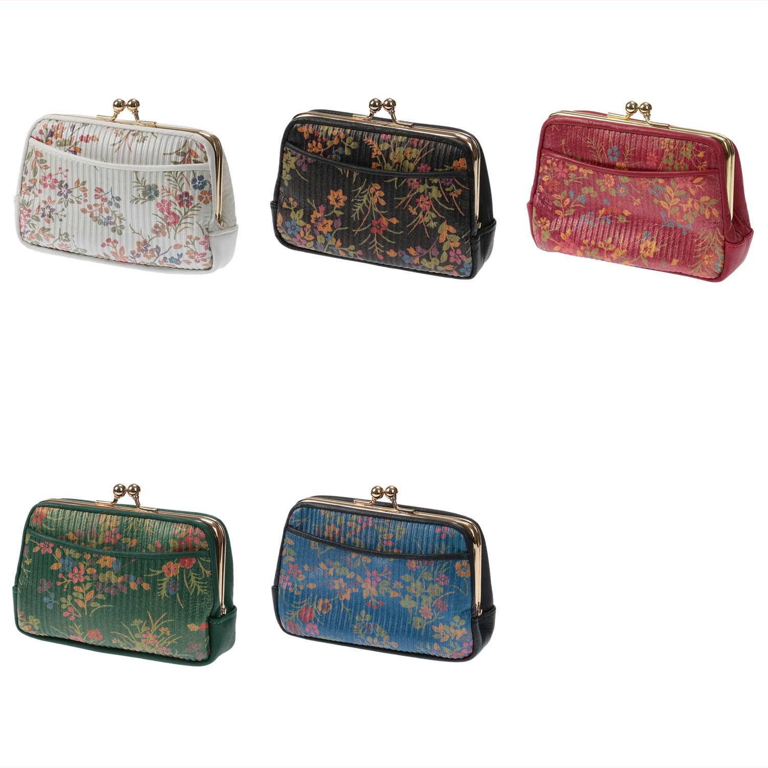 金彩ヒナゲシ（金更紗） 親子がま口 - 画像1