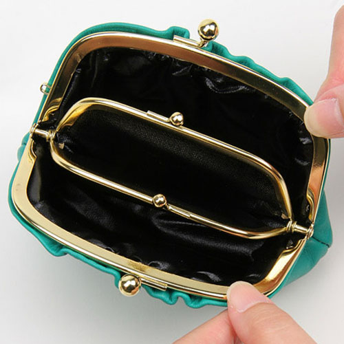 【日本製】 無地ヒダ付親子がま口 - 画像12