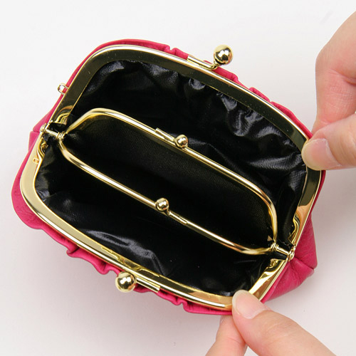 【日本製】 無地ヒダ付親子がま口 - 画像6