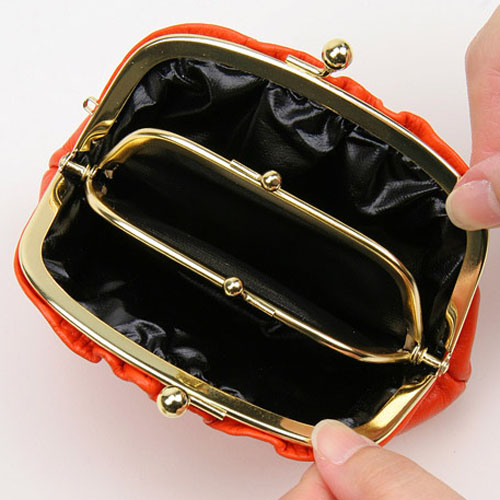 【日本製】 無地ヒダ付親子がま口 - 画像10