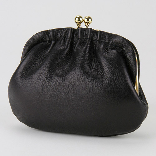 【日本製】 無地ヒダ付親子がま口 - 画像1