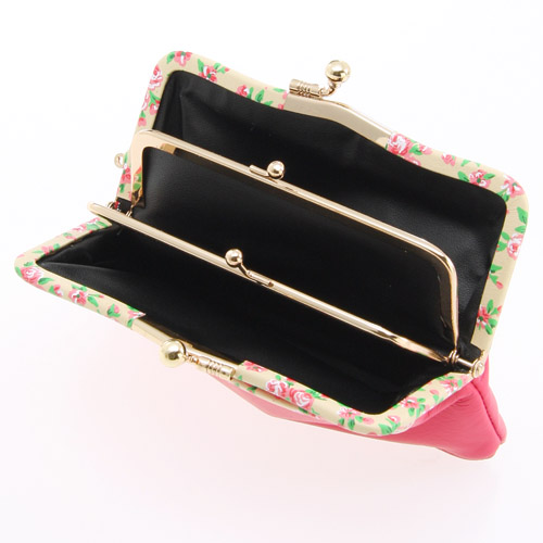 【日本製】 小花柄 底ファスナー ガマ口 - 画像5