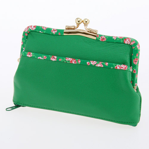 【日本製】 小花柄 底ファスナー ガマ口 - 画像8