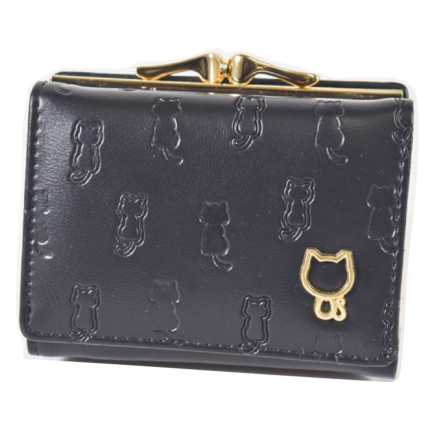 ネコ型押し 折りたたみ財布 - 画像2