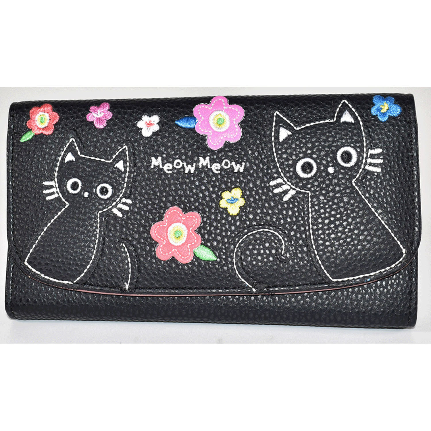 猫パッチワーク かぶせ長財布 - 画像2