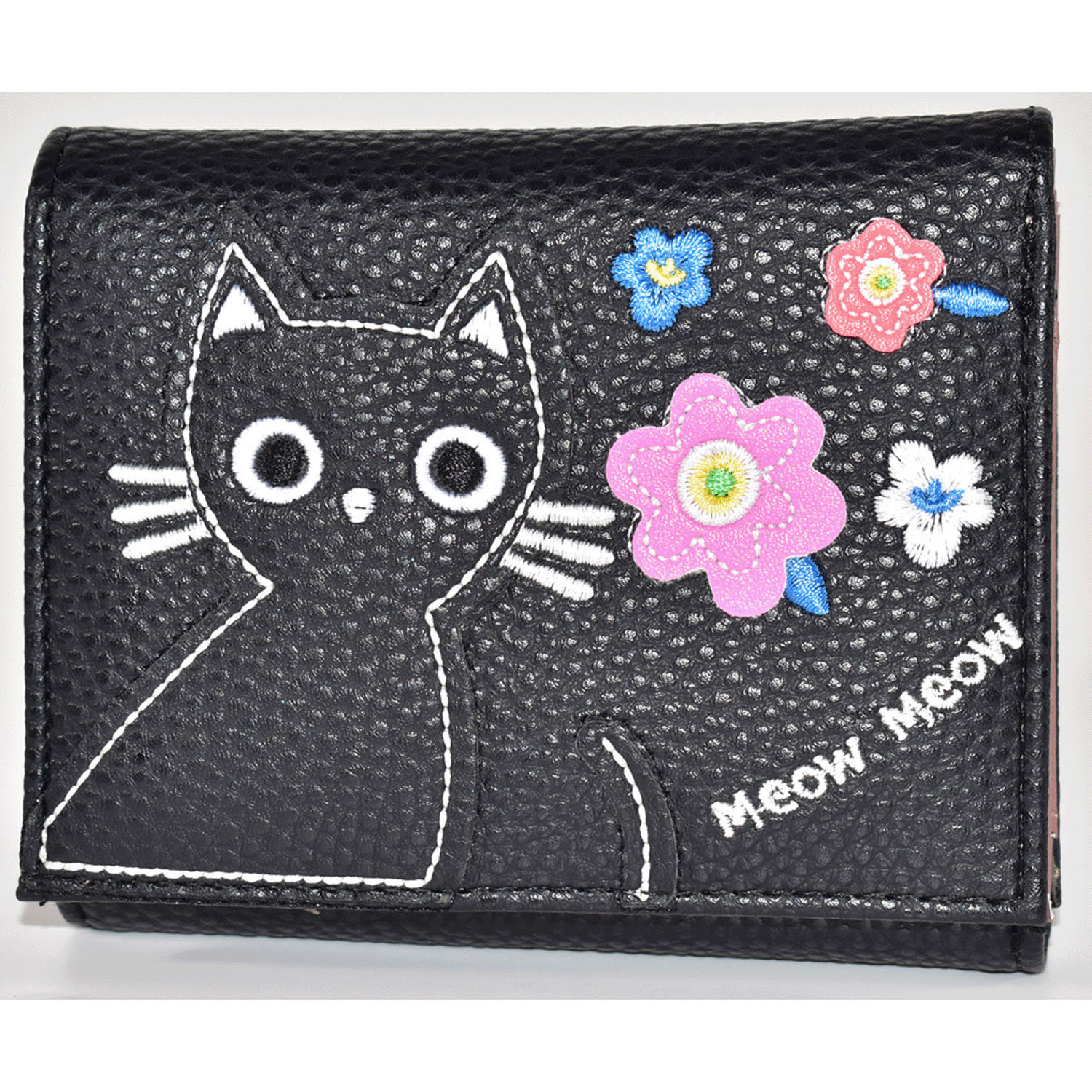 猫パッチワーク 2ツ折り財布 - 画像2