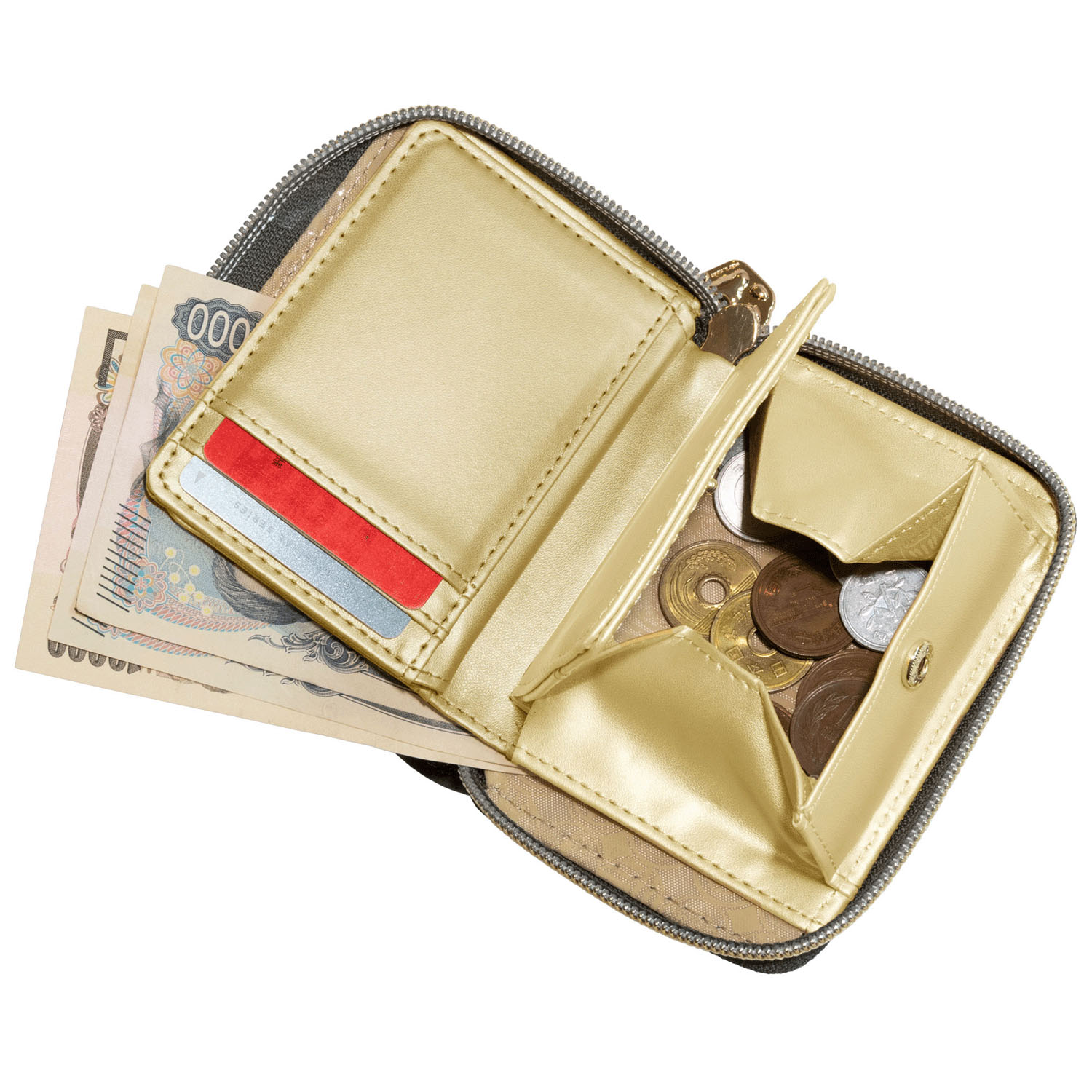 猫柄ラウンドファスナーミニ財布 - 画像4