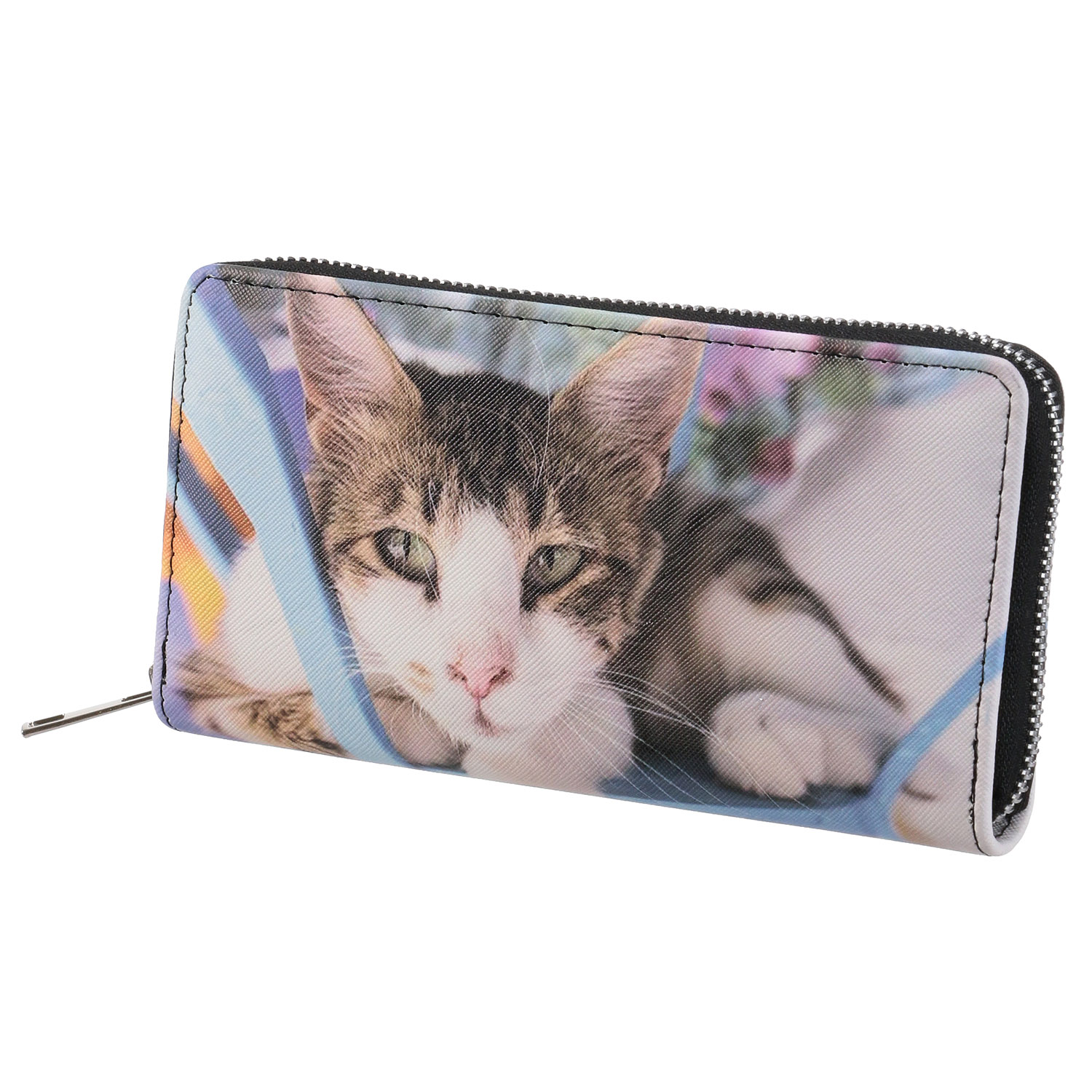 猫転写ラウンドファスナー長財布 - 画像6