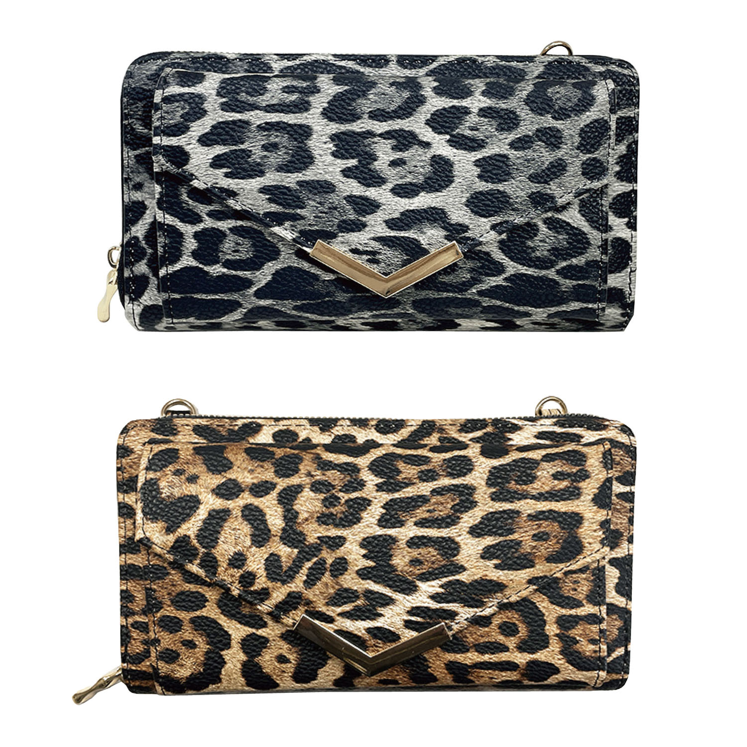 ヒョウ柄ショルダーウォレット - 画像1