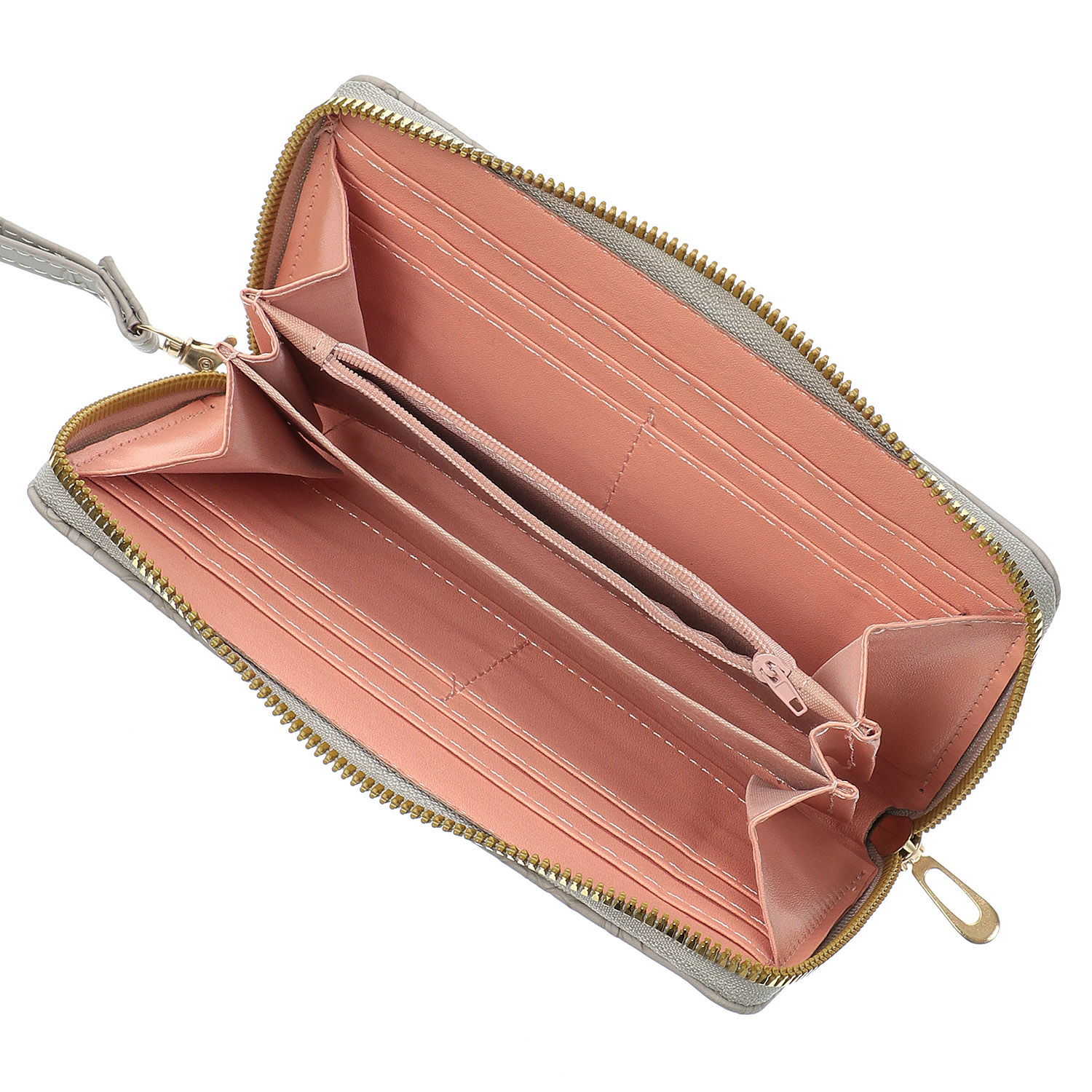 花型押し ラウンドファスナー長財布 - 画像4