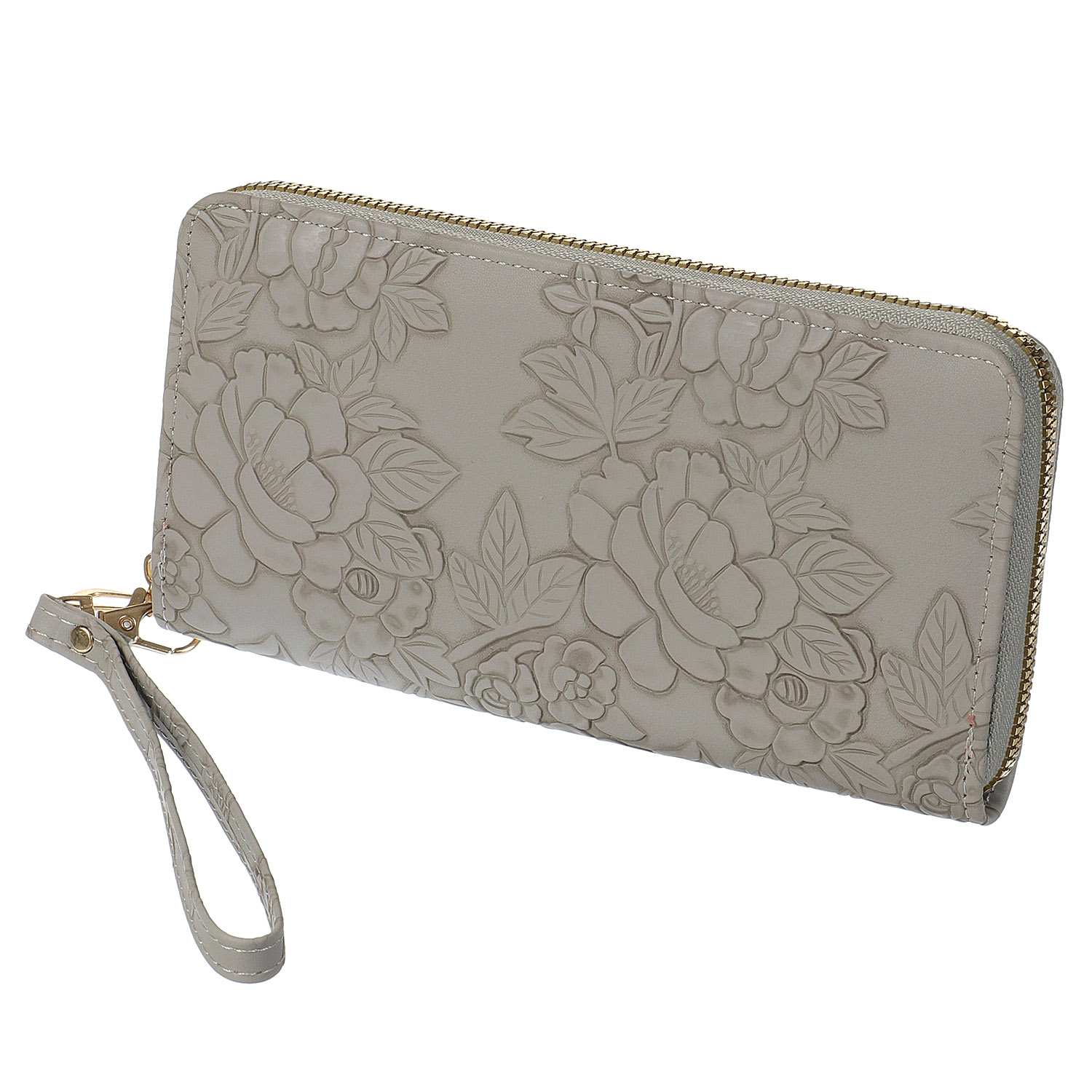 花型押し ラウンドファスナー長財布