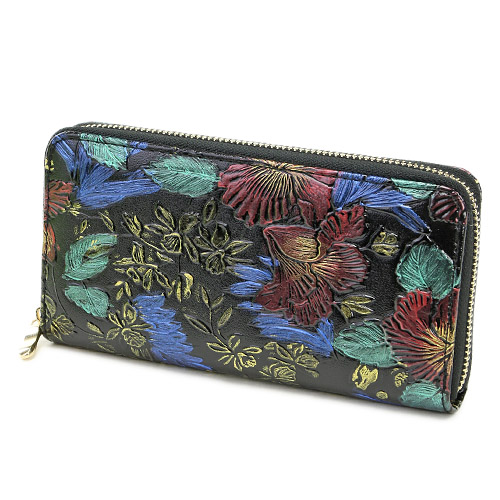 花柄ラウンドファスナー長財布 - 画像1