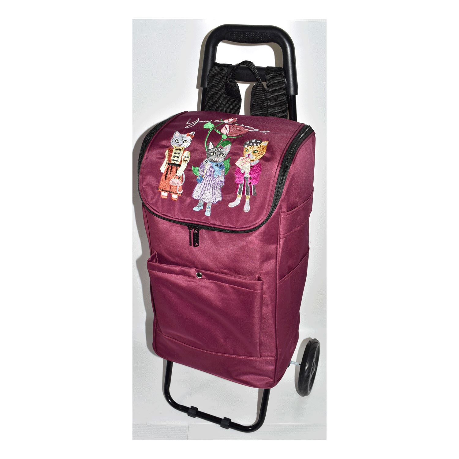 【保温・保冷】 ネコ刺繍キャリーカート - 画像8