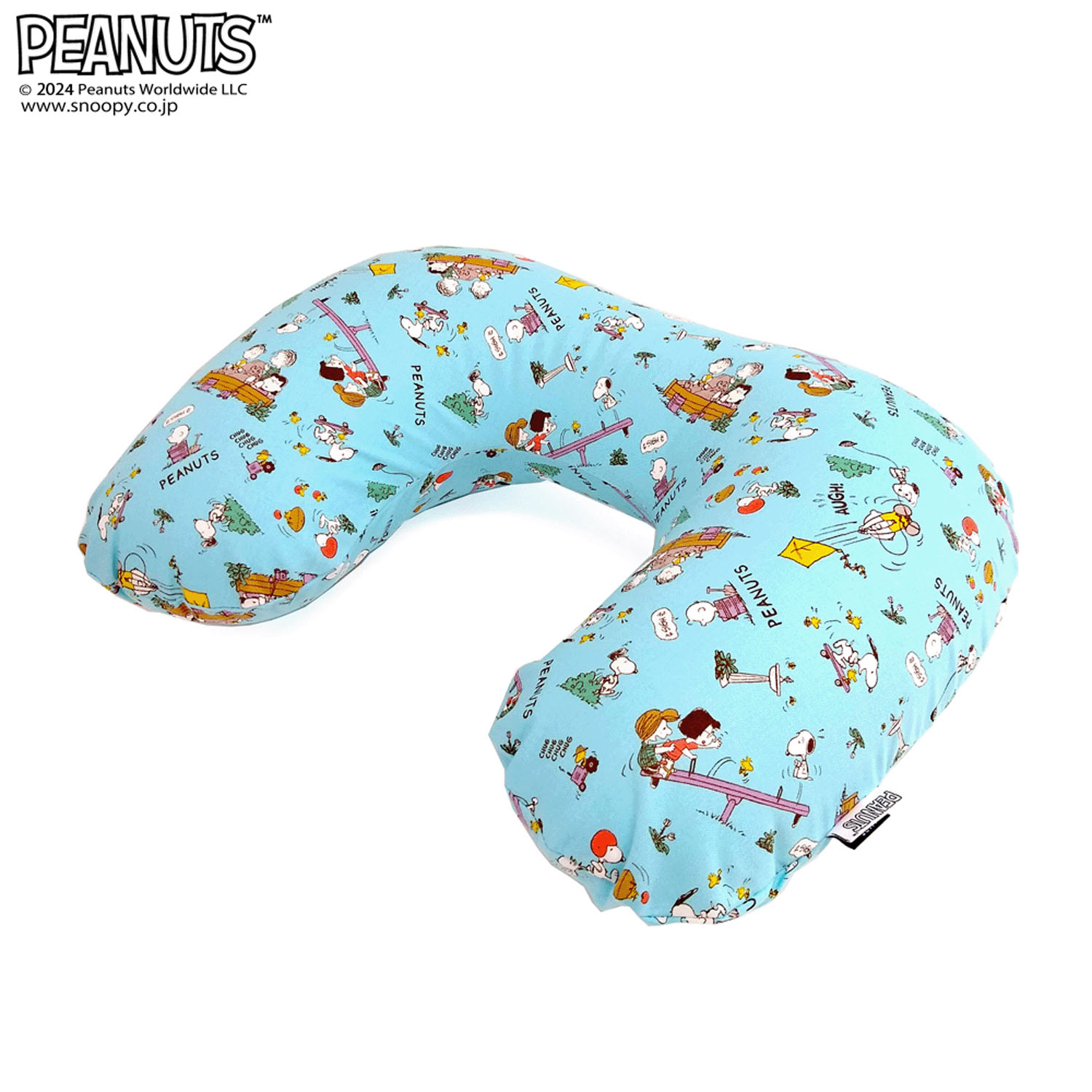 PEANUTSパーク柄 ネックピロー - 画像1