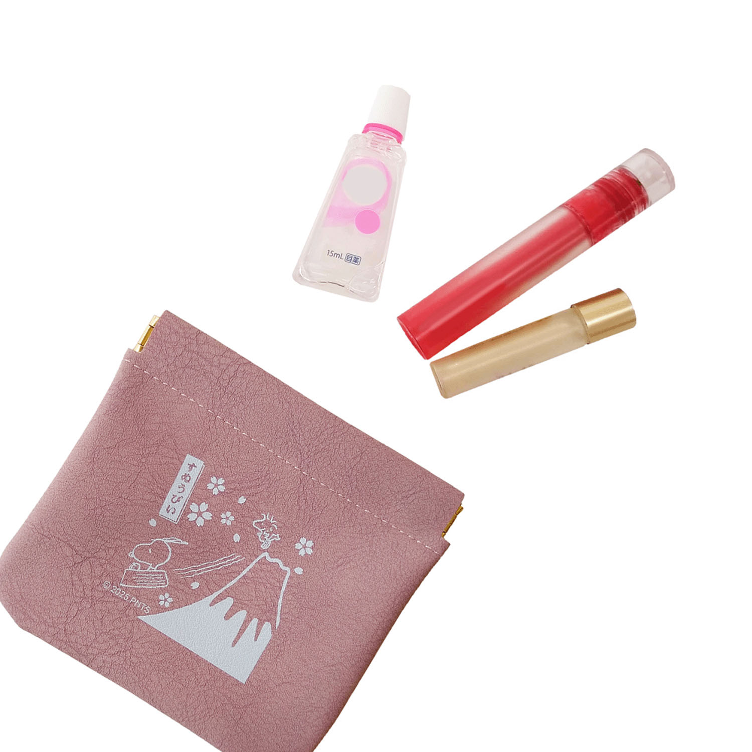 スヌーピー×富士山  バネ口ミニポーチ - 画像1