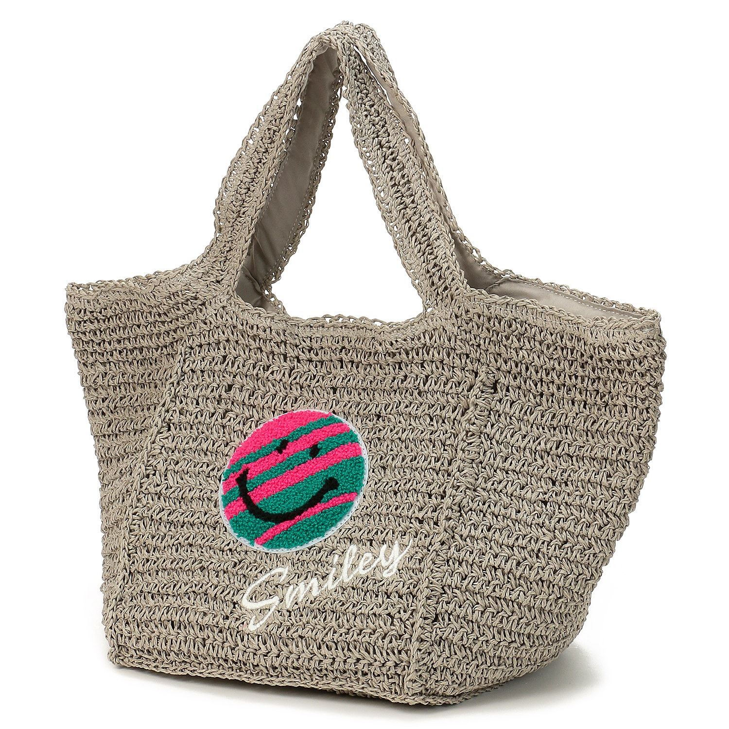 COOCO SMILEYサガラ刺繍ペーパーカゴバッグ - 画像2