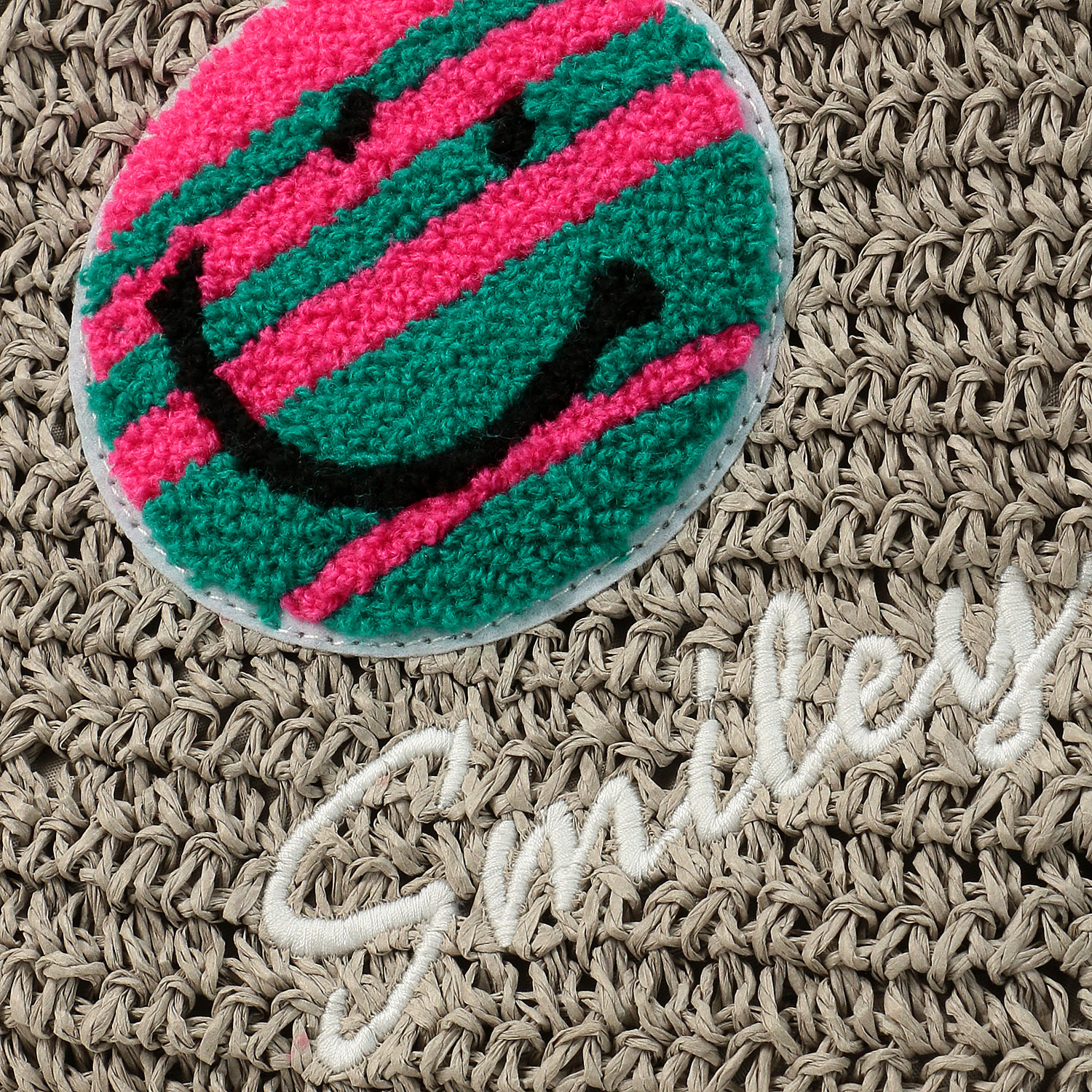 COOCO SMILEYサガラ刺繍ペーパーカゴバッグ - 画像5