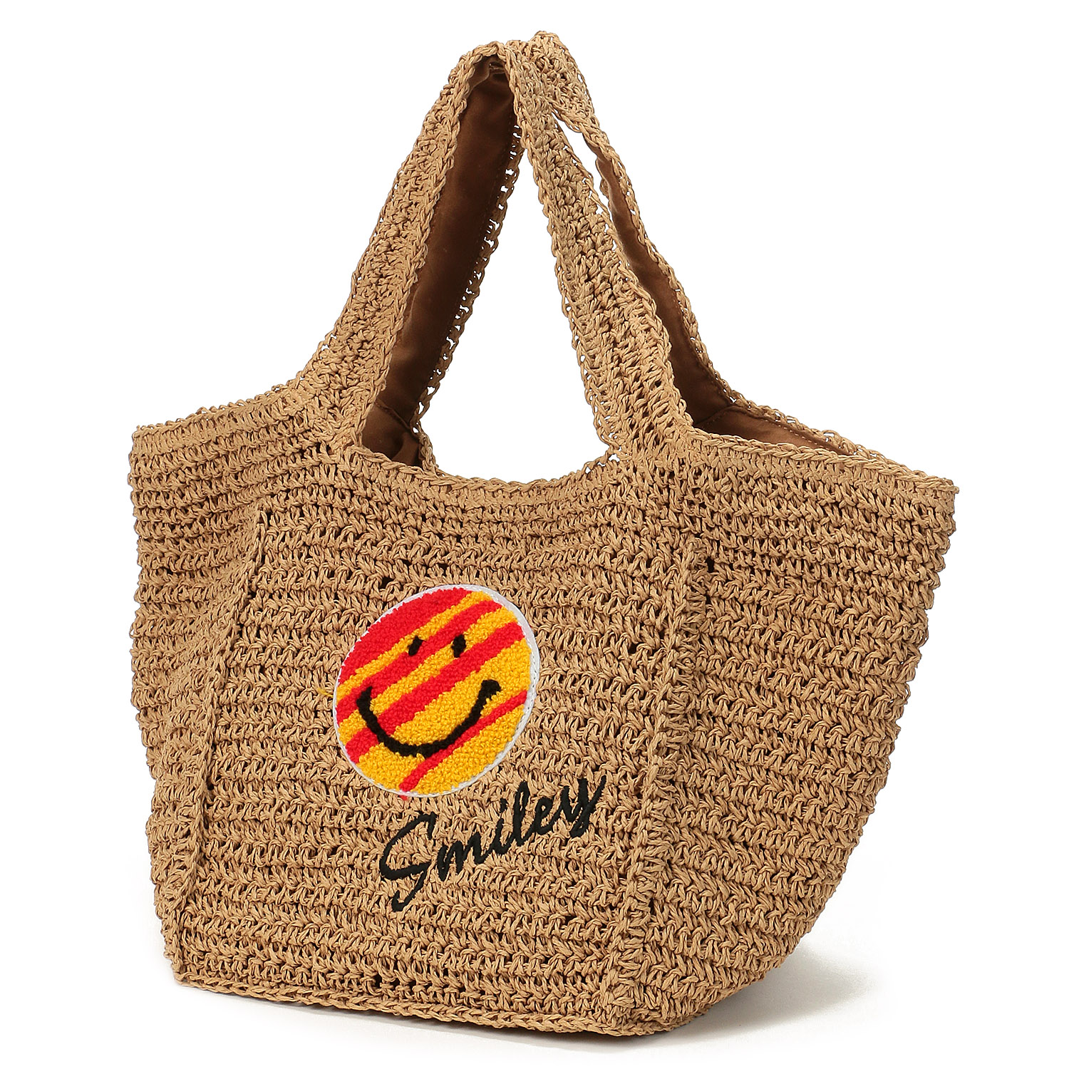 【在庫ある分で終了】COOCO SMILEYサガラ刺繍ペーパーカゴバッグ - 画像8