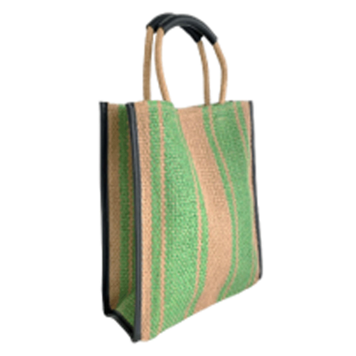 ストライプ柄ジュート縦型トートバッグ - 画像4