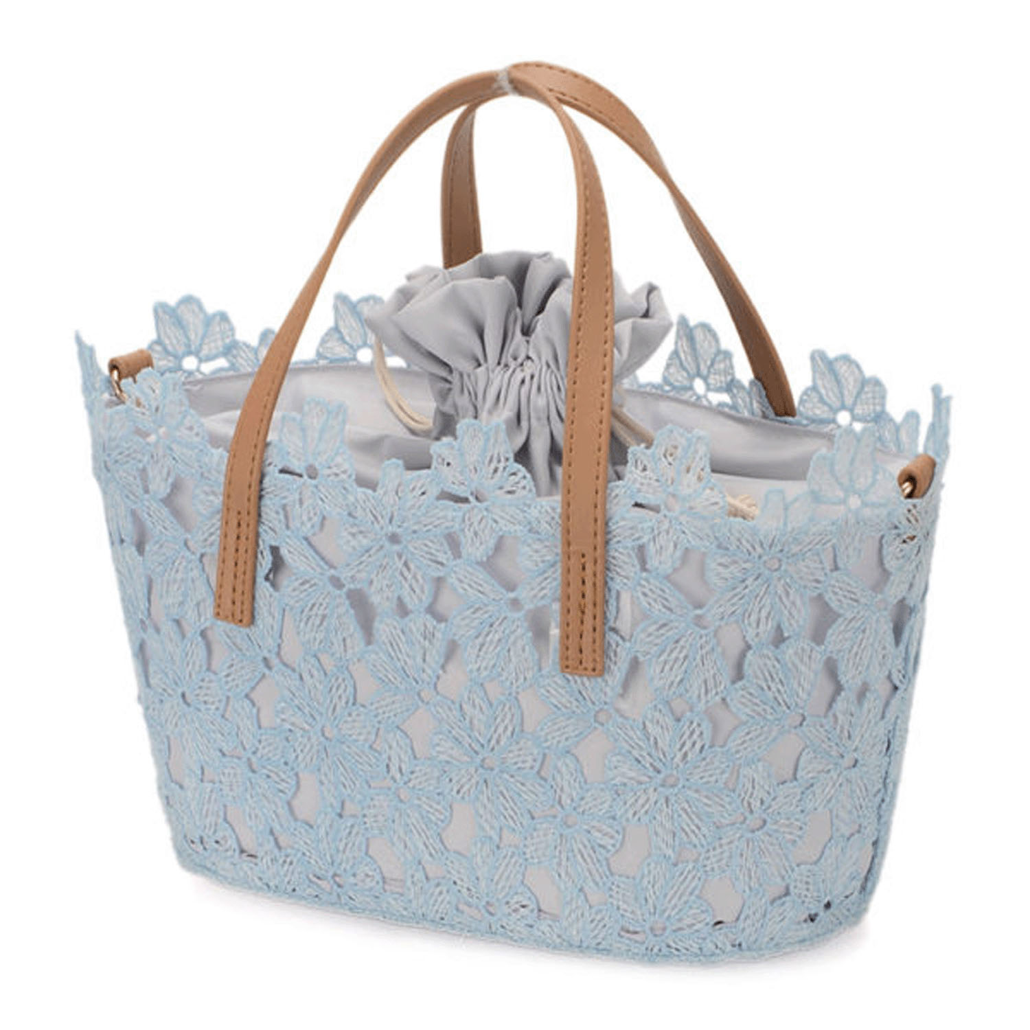 【在庫ある分で終了】花柄レースカゴ型バッグ - 画像3