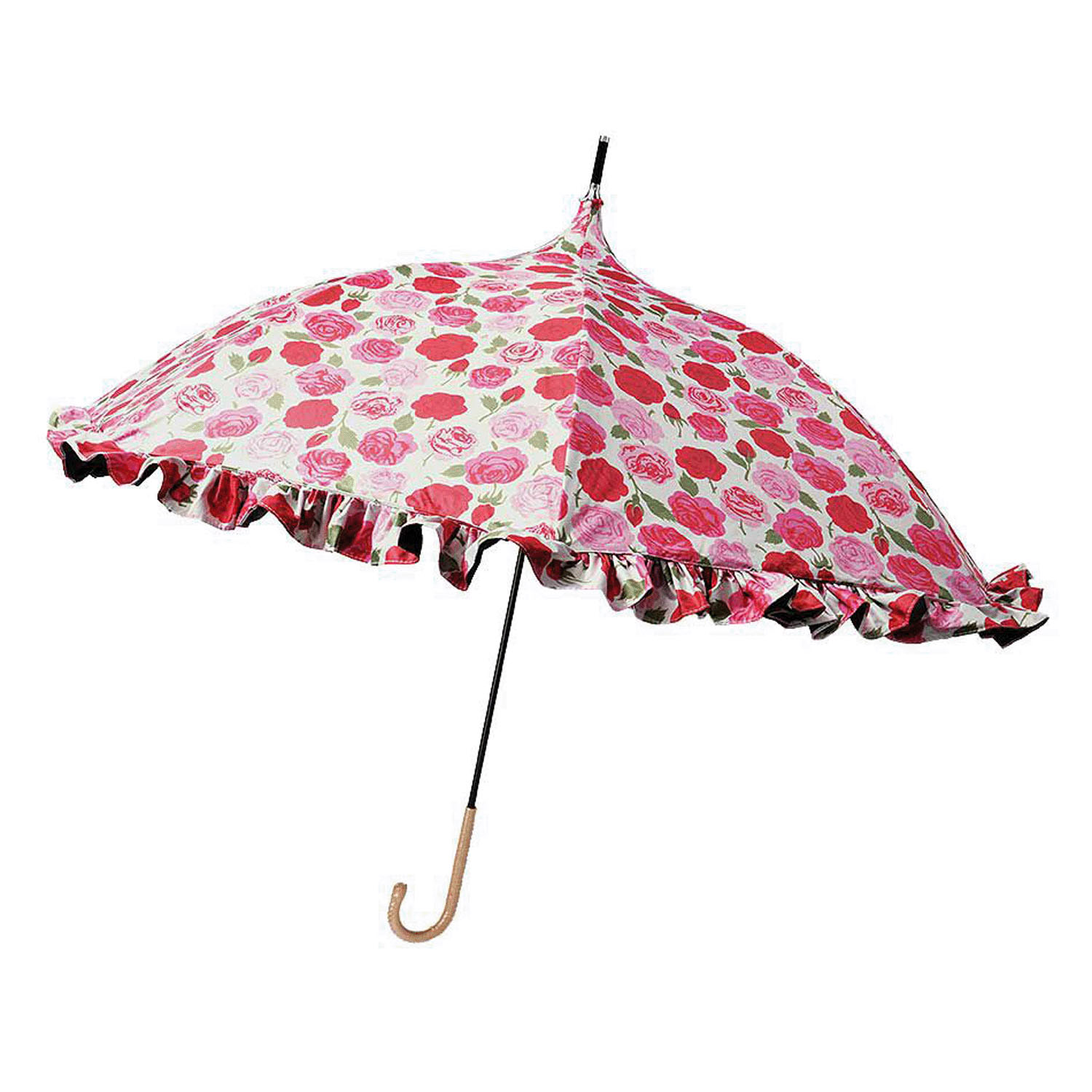 ThinkBee！カサノヴァ 晴雨兼用長傘 パゴダ （フリル付）（アンティークローズ） - 画像3