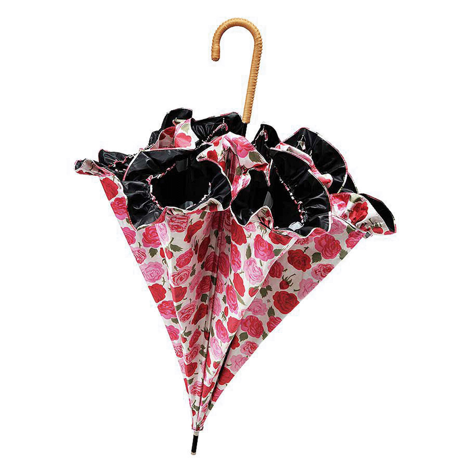 ThinkBee！カサノヴァ 晴雨兼用長傘 パゴダ （フリル付）（アンティークローズ） - 画像5