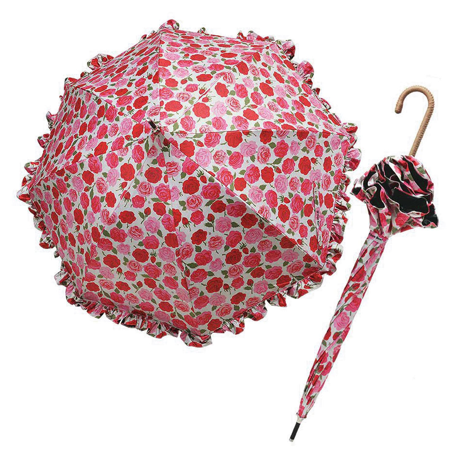 ThinkBee！カサノヴァ 晴雨兼用長傘 パゴダ （フリル付）（アンティークローズ）