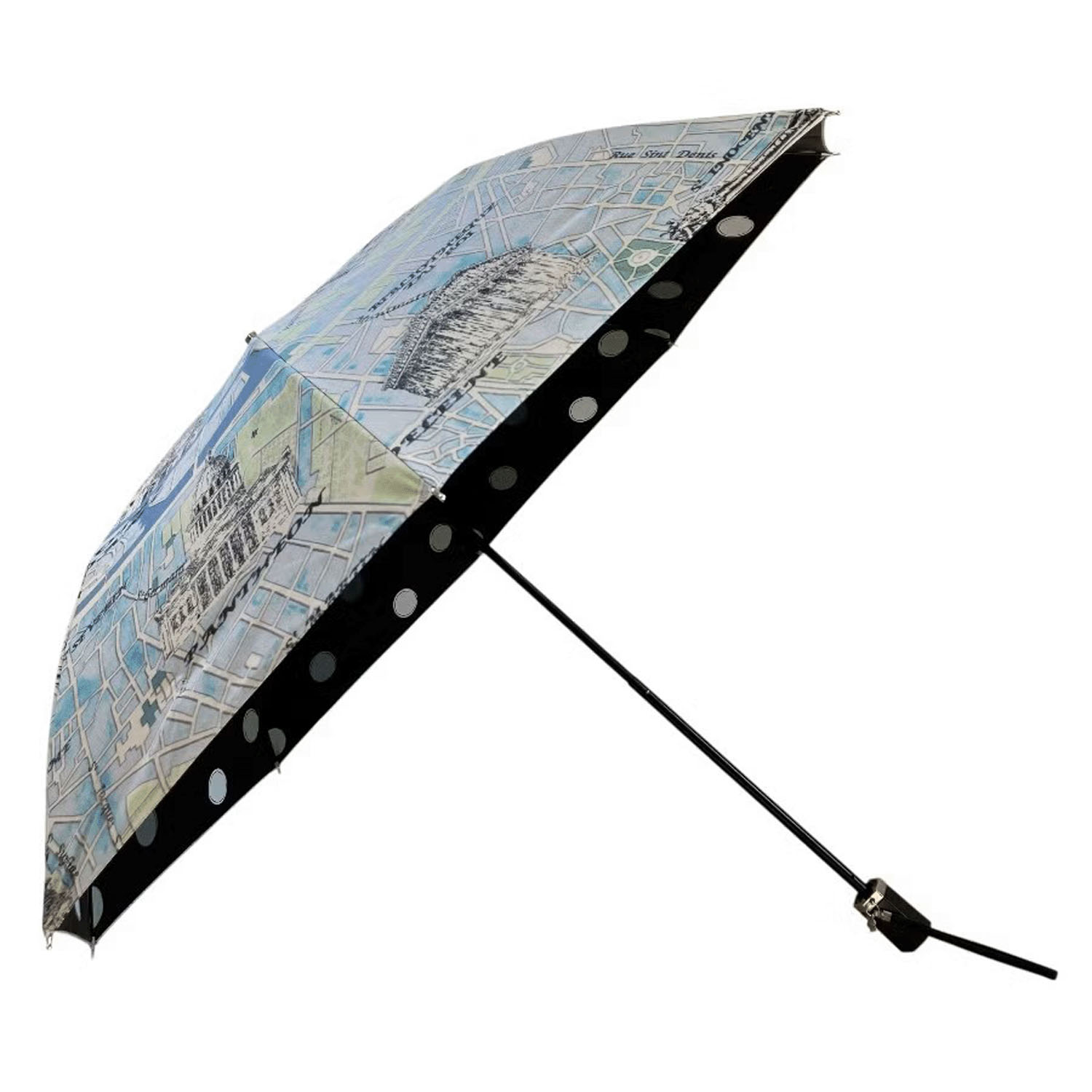 ThinkBee！カサノヴァ 晴雨兼用折りたたみ傘（パリスブルー） - 画像2