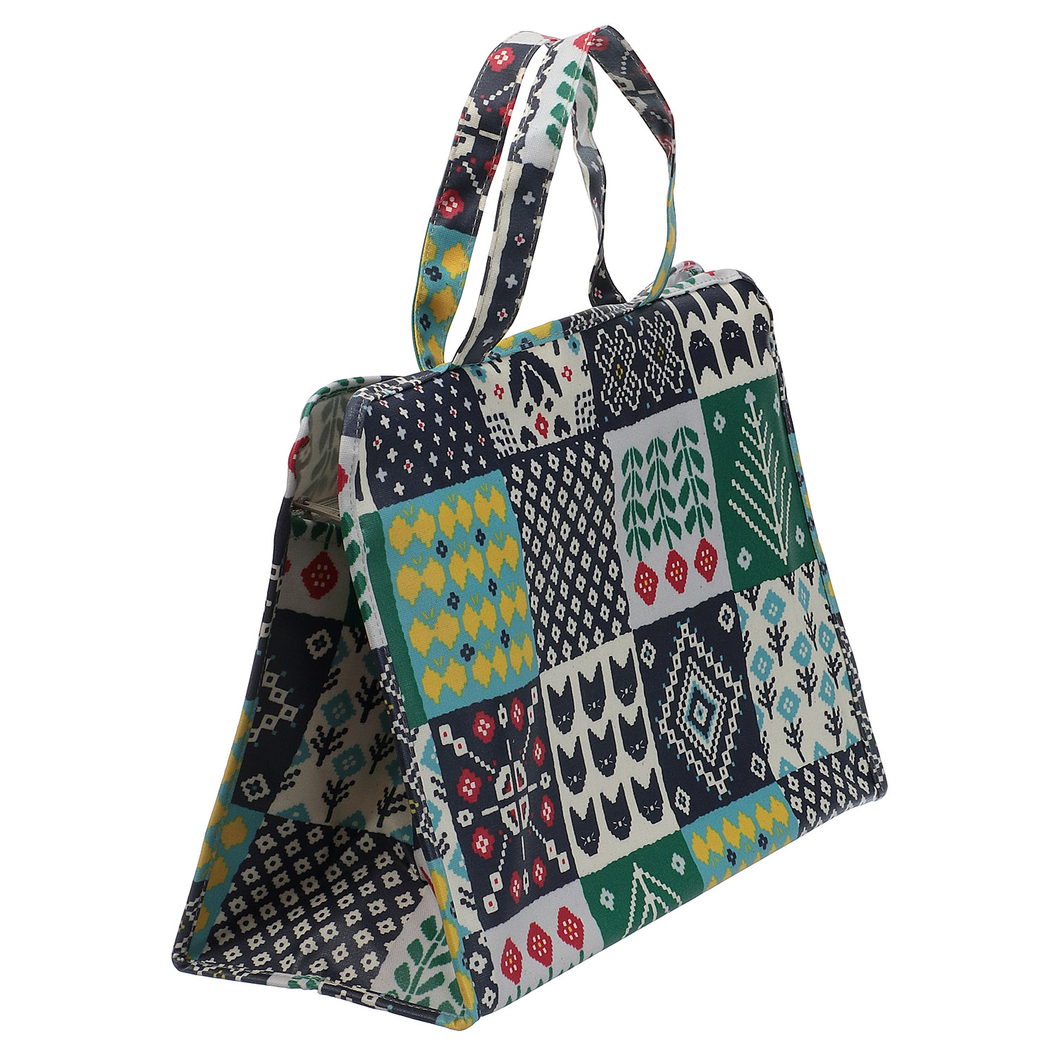 大型温泉バッグ 北欧パッチワーク柄 - 画像2