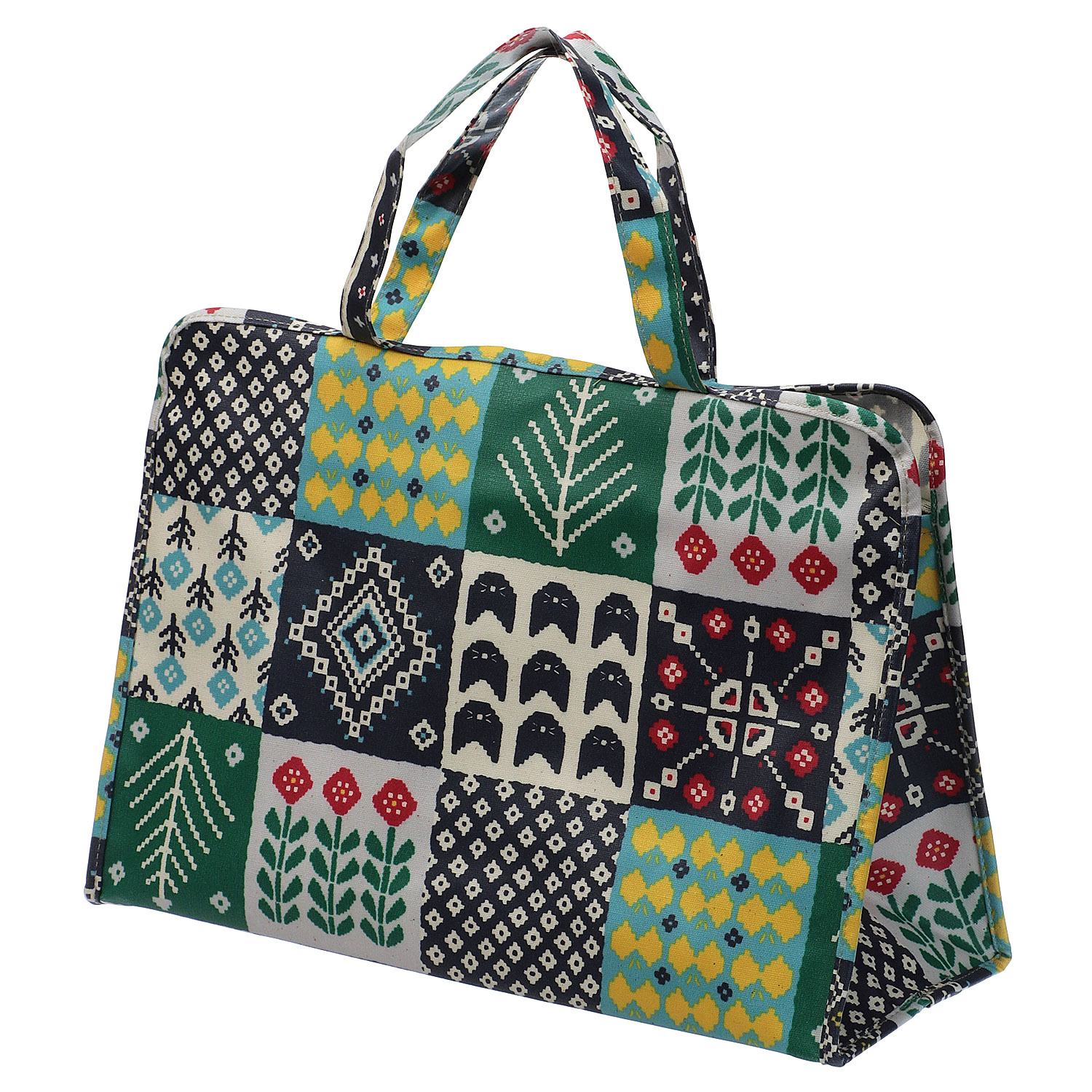 大型温泉バッグ 北欧パッチワーク柄 - 画像1