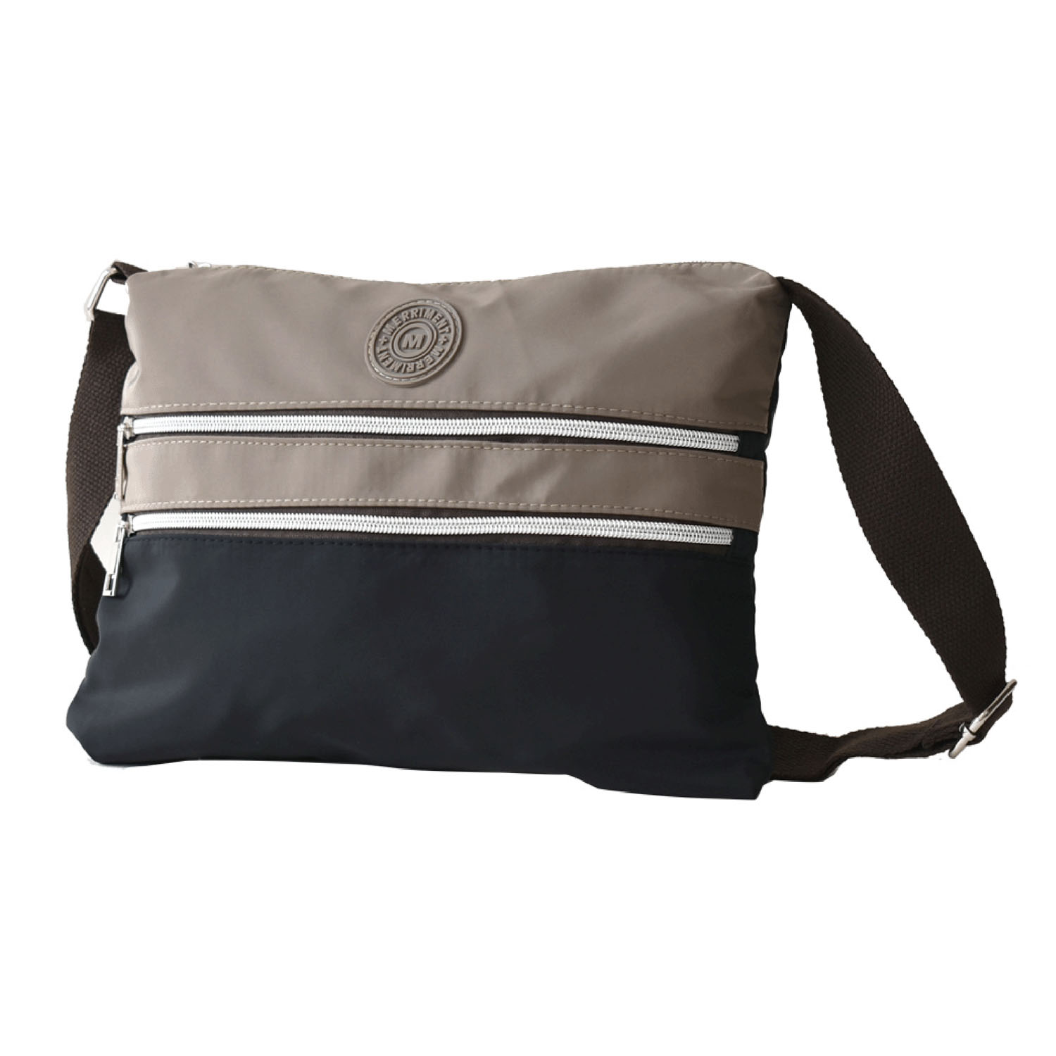 MERRIMENT バイカラー3ファスナーショルダーバッグ - 画像3