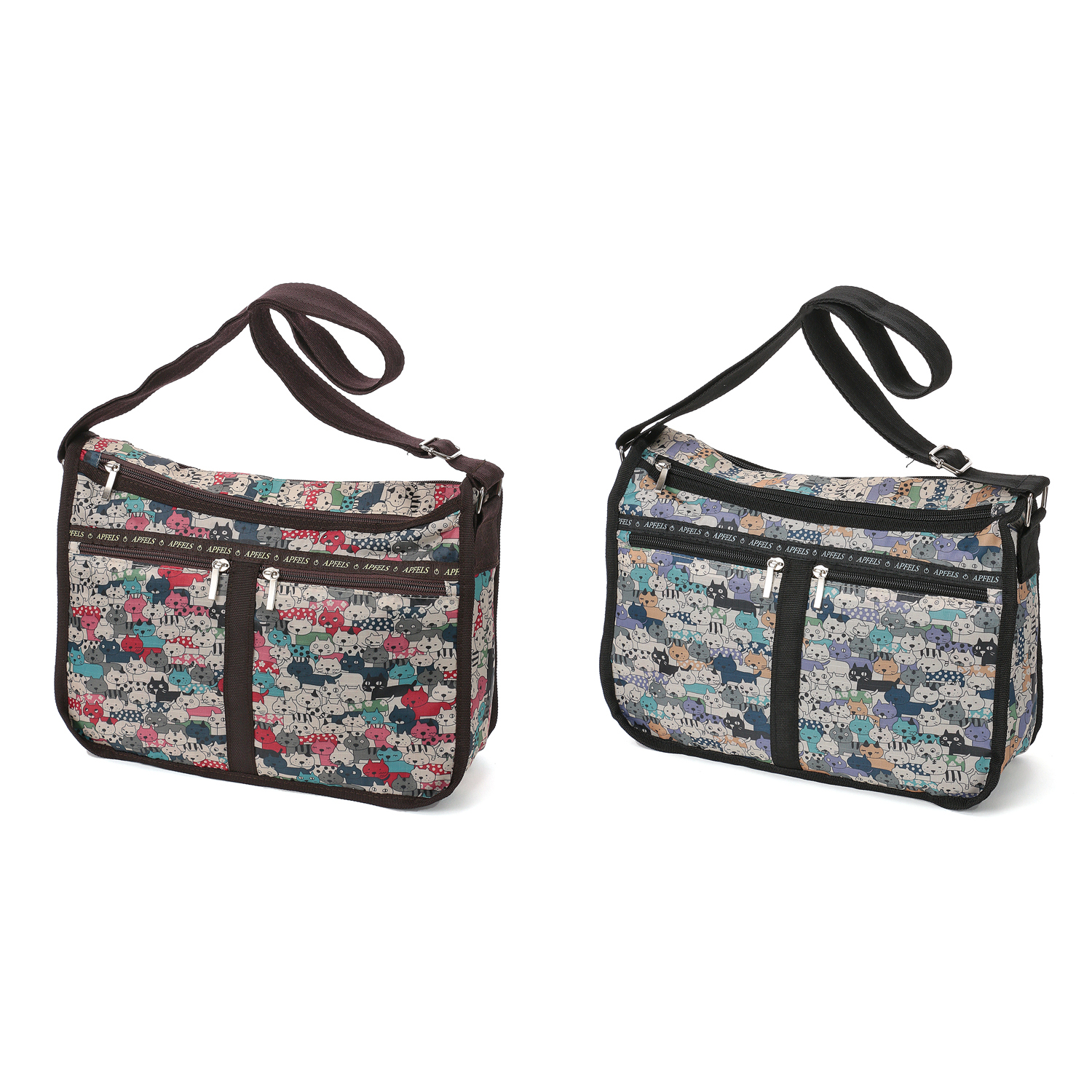 キャット柄船型ショルダーバッグ