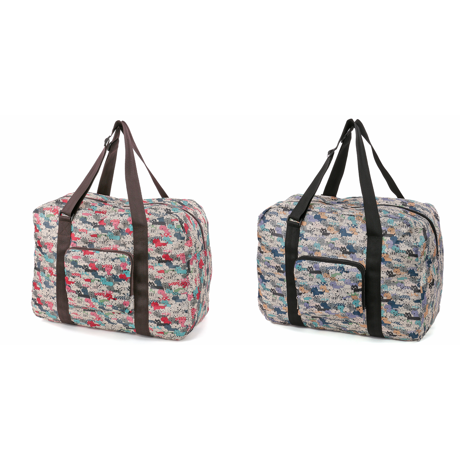 キャット柄コンパクトボストンバッグ - 画像1