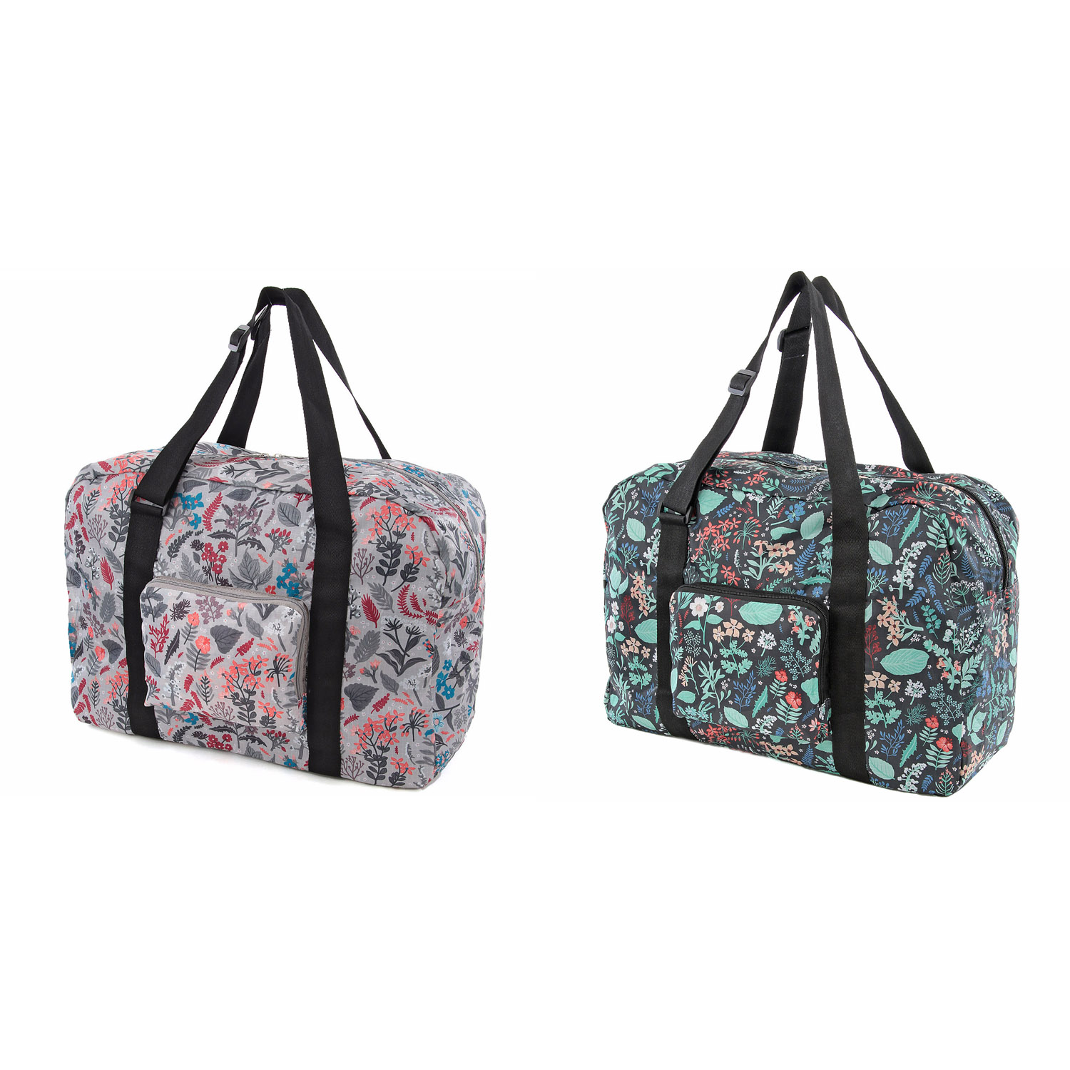 ボタニカル柄コンパクトボストンバッグ