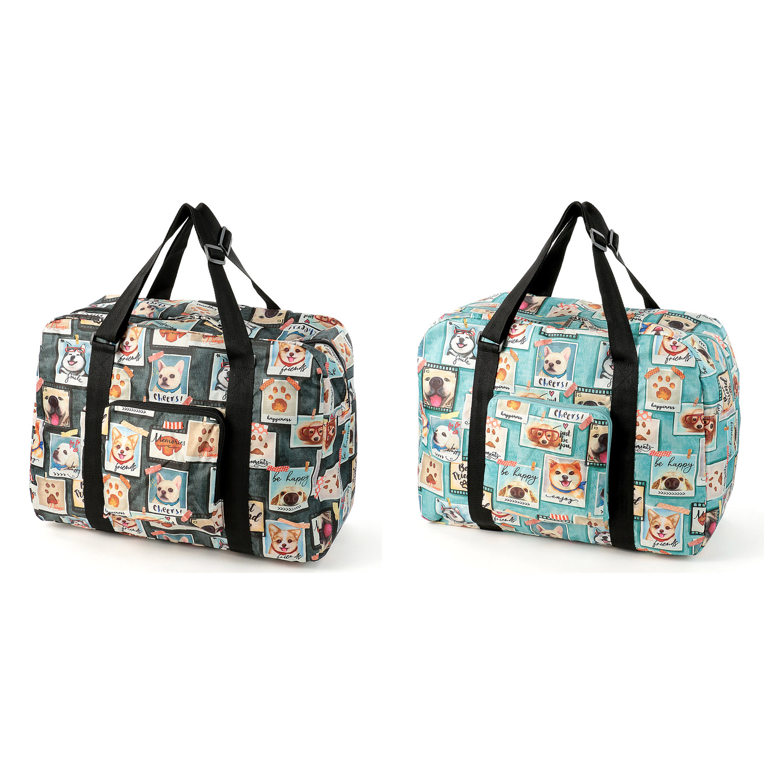 リップシアン イヌ柄コンパクトボストンバッグ