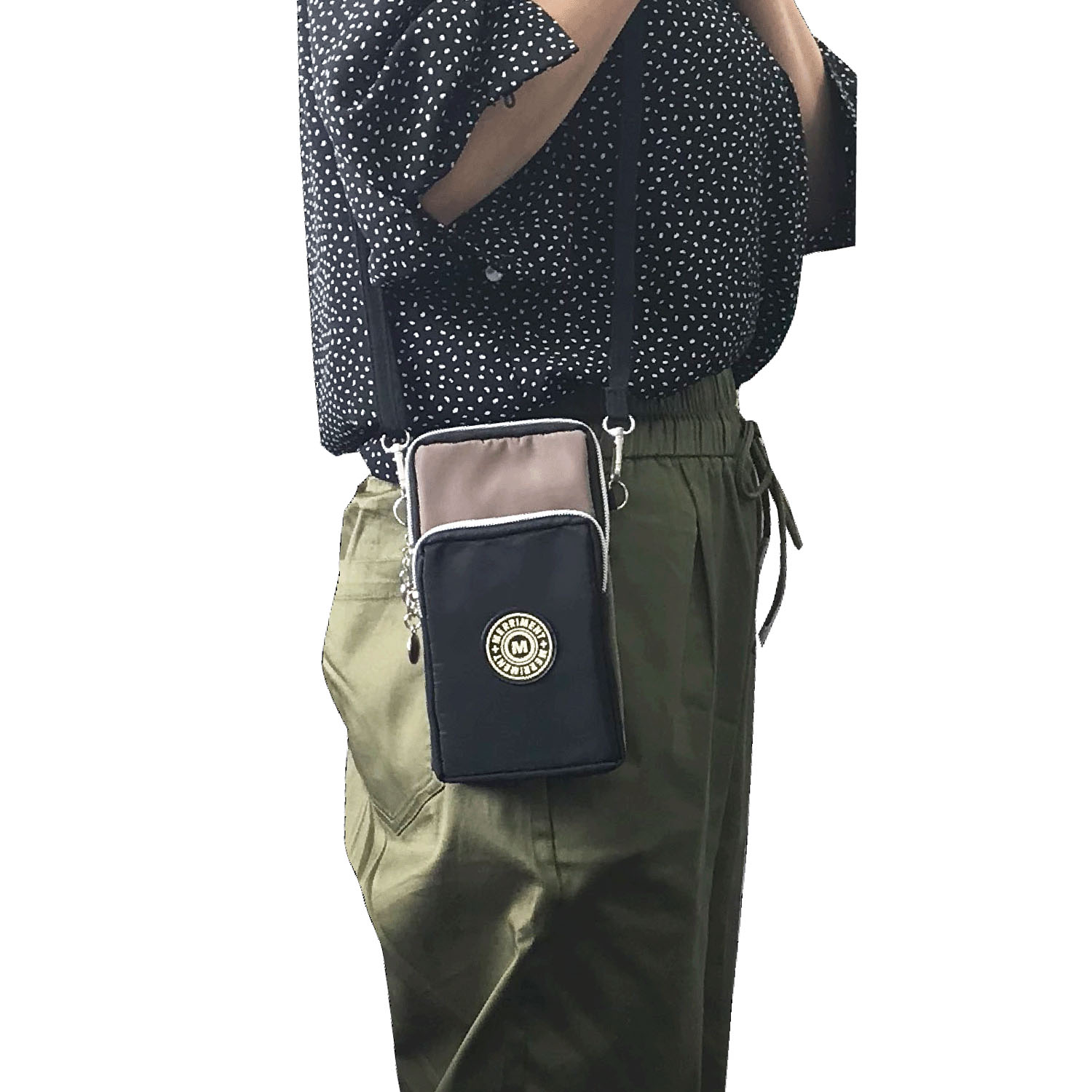 MERRIMENT 縦型バイカラーミニショルダーバッグ