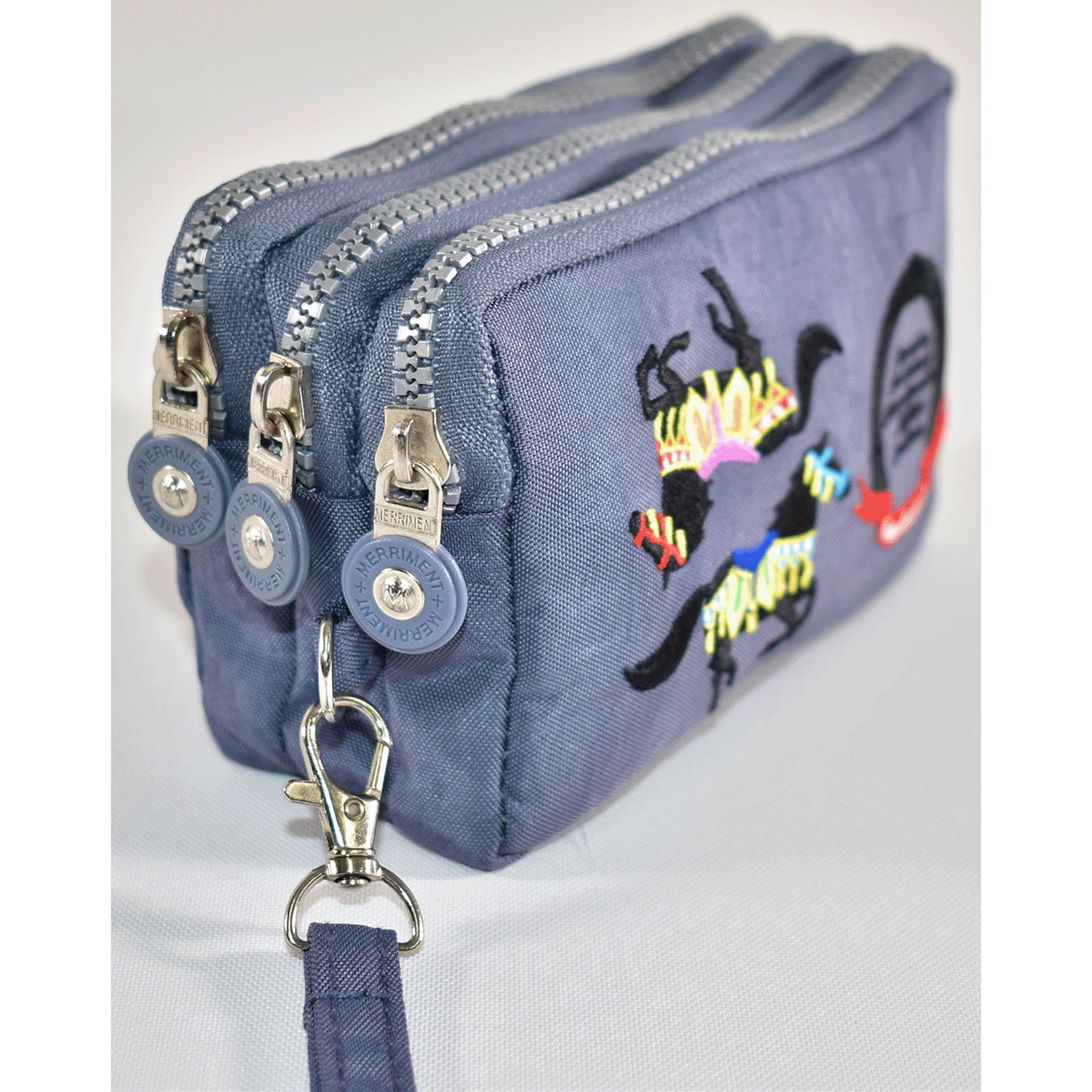 馬刺繍 3ファスナーポーチ - 画像5