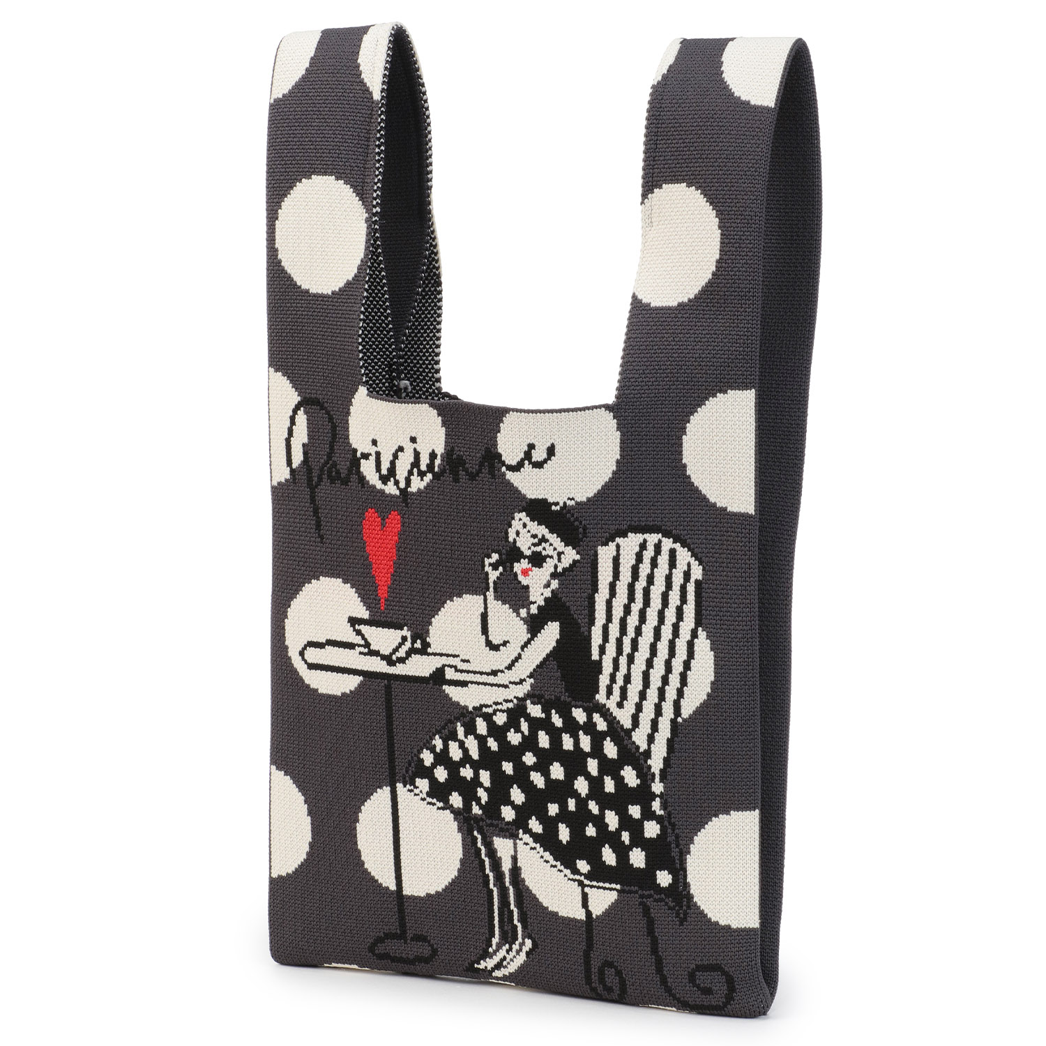 ドットと女の子ニットバッグ - 画像2