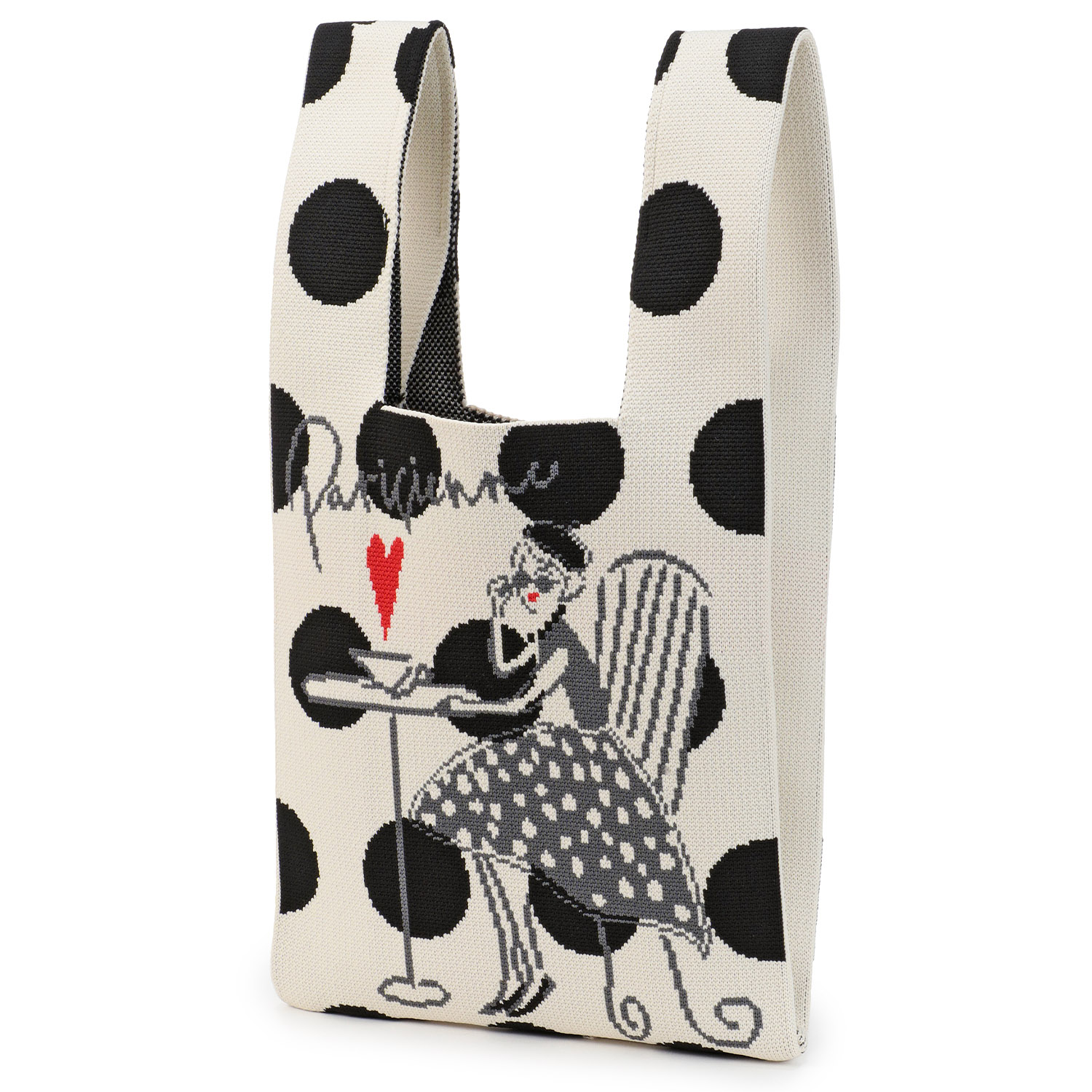 ドットと女の子ニットバッグ - 画像3