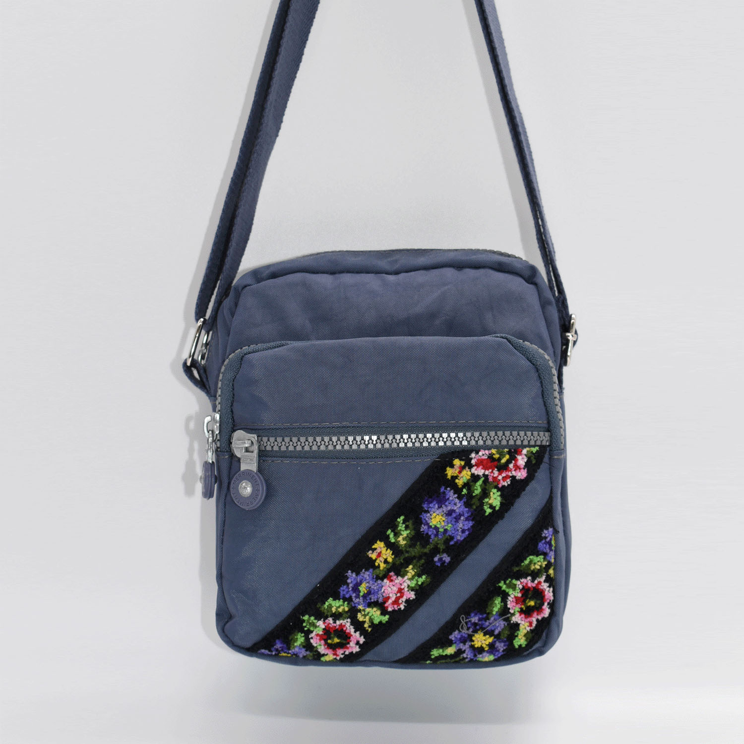 シェニール織縦型ショルダーバッグ