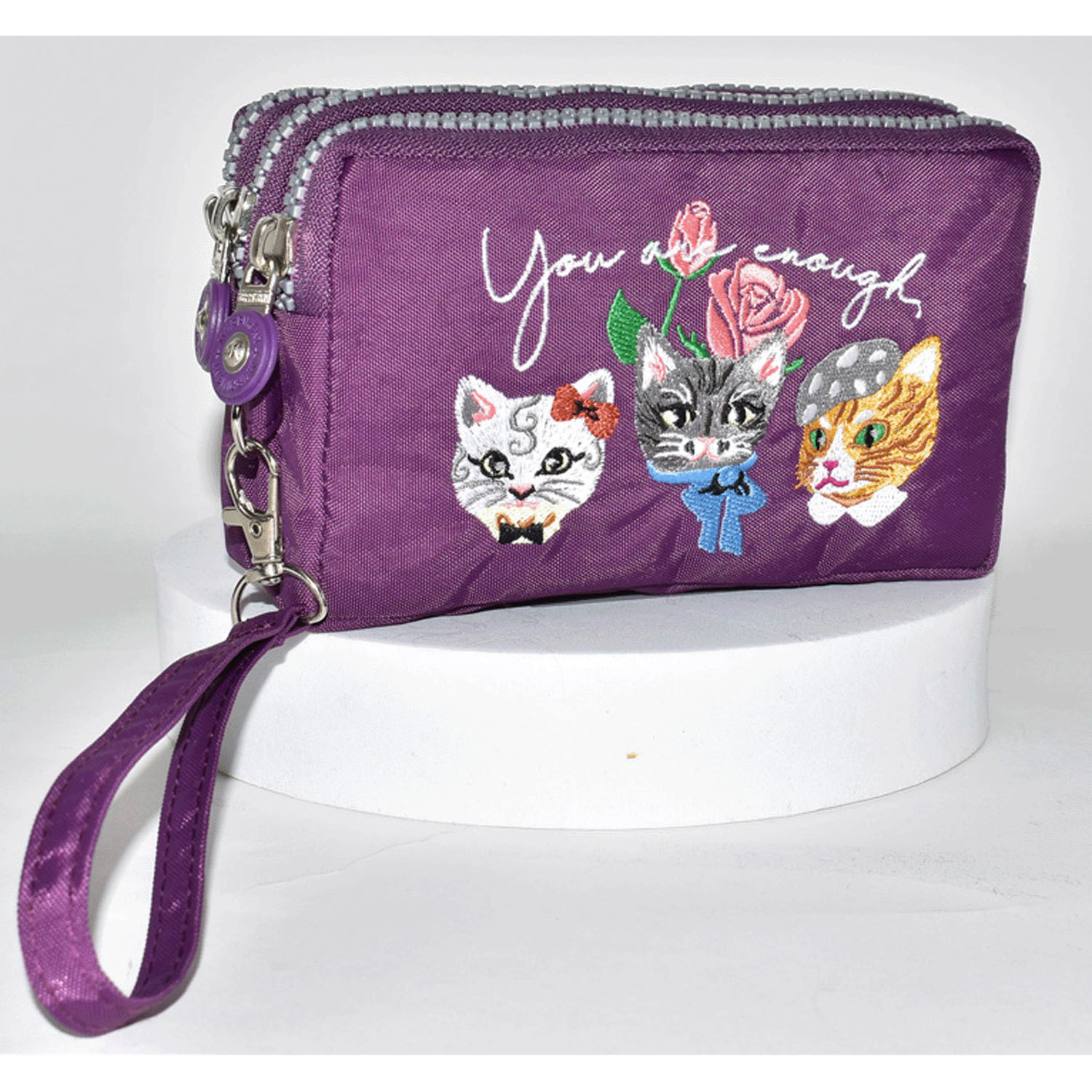 【再入荷！】ネコ刺繍3ファスナーポーチ - 画像12