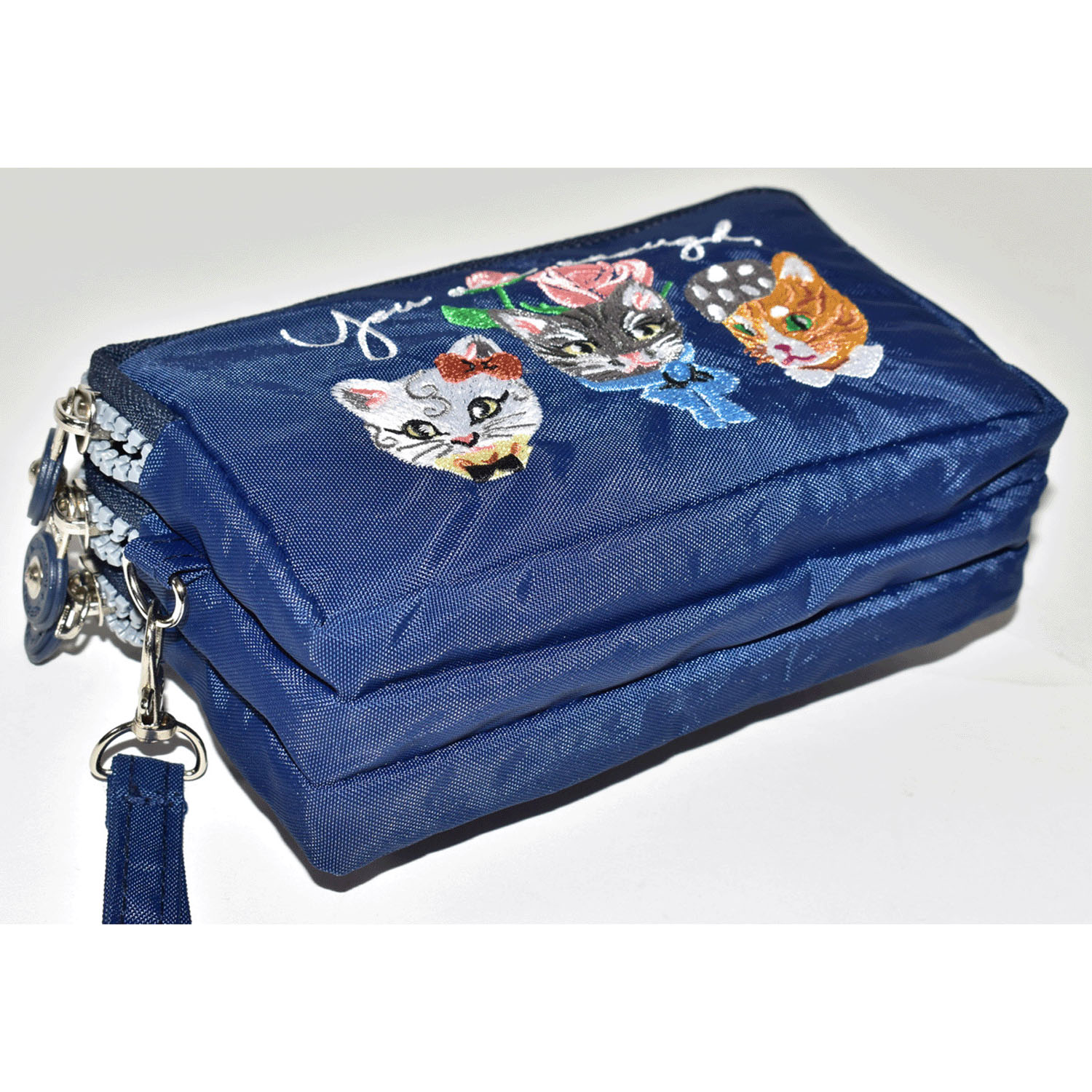 【再入荷！】ネコ刺繍3ファスナーポーチ - 画像9