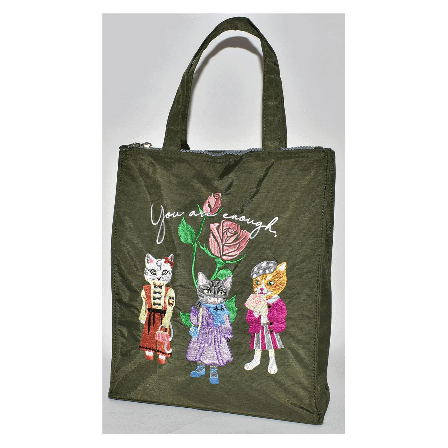 ネコ刺繍 縦型バッグ - 画像13