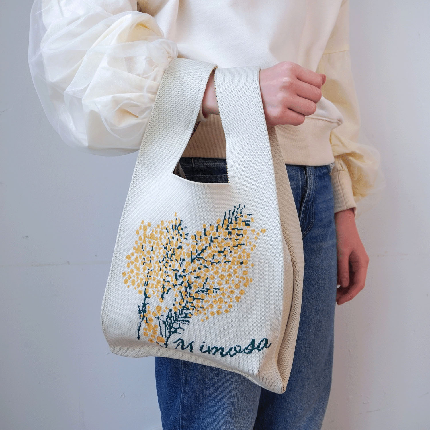 【エトワール別注柄】ニットミモザ柄バッグ - 画像1