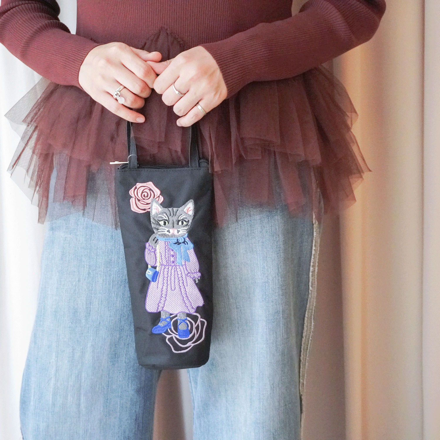 【エトワールオリジナル】ネコ刺繍吸水マルチケース - 画像4