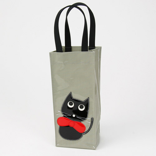 リボン黒猫 ボトルバッグ - 画像1