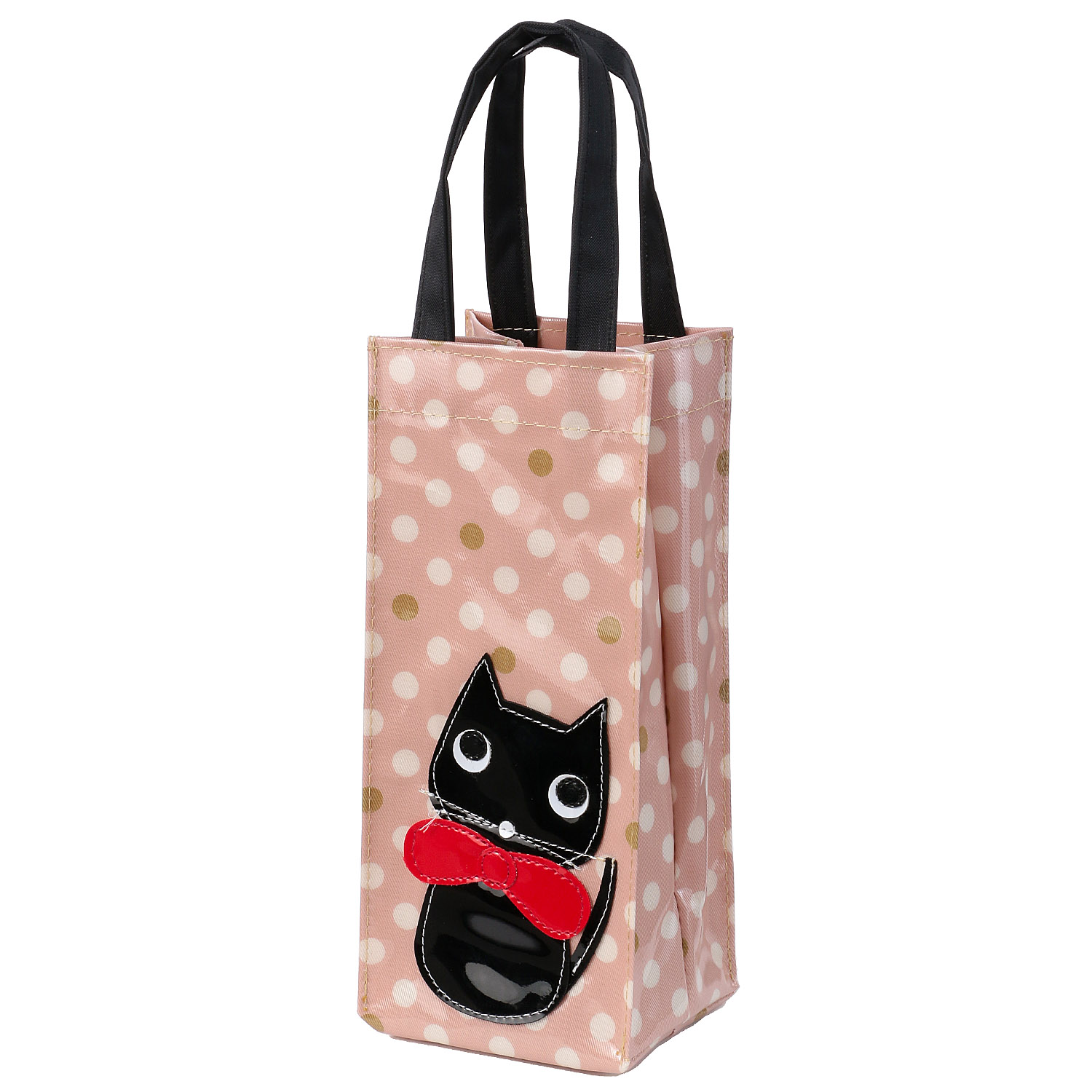 リボン猫ドット柄ボトルバッグ - 画像2