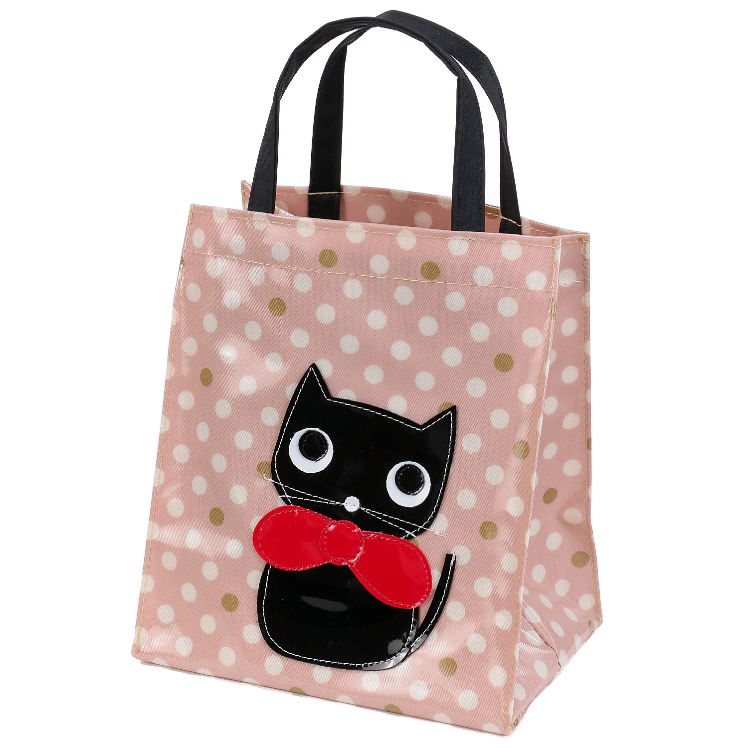 リボン猫ドット柄サイドバッグ - 画像2
